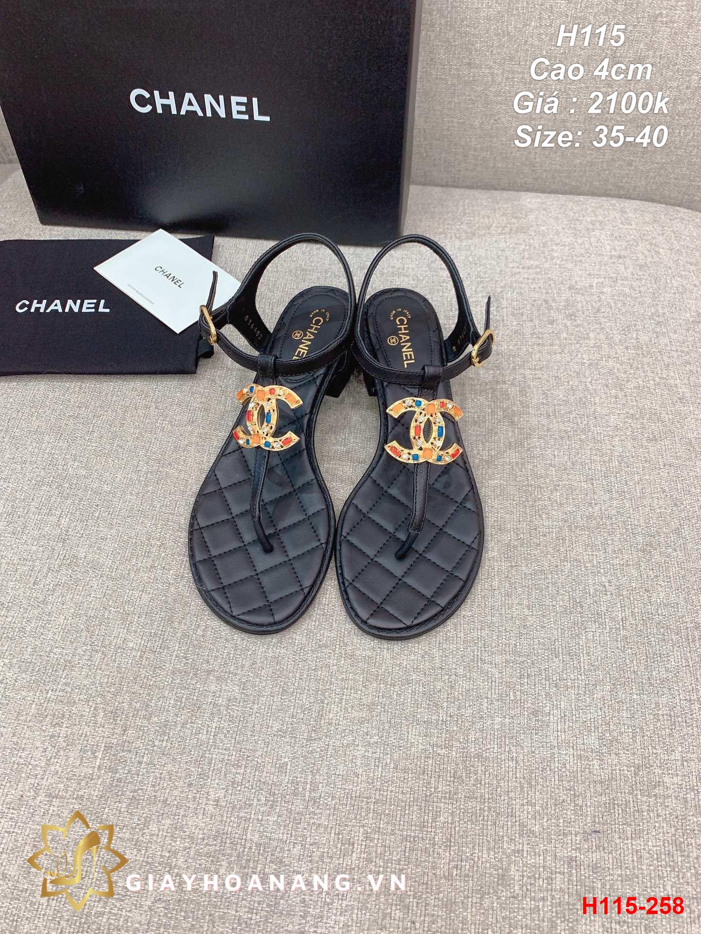 H115-258 Chanel sandal cao 4cm siêu cấp