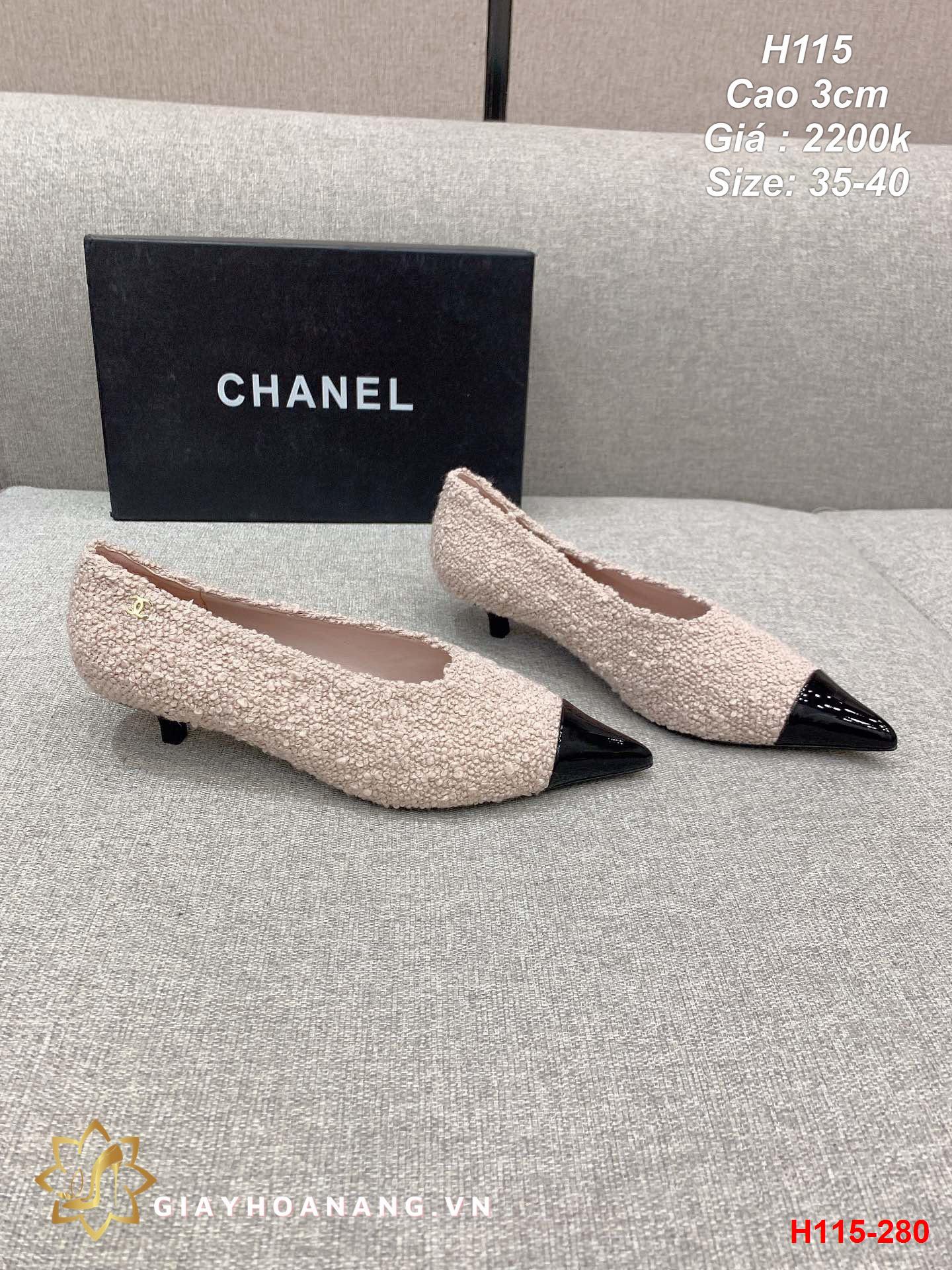 H115-280 Chanel giày cao 3cm siêu cấp