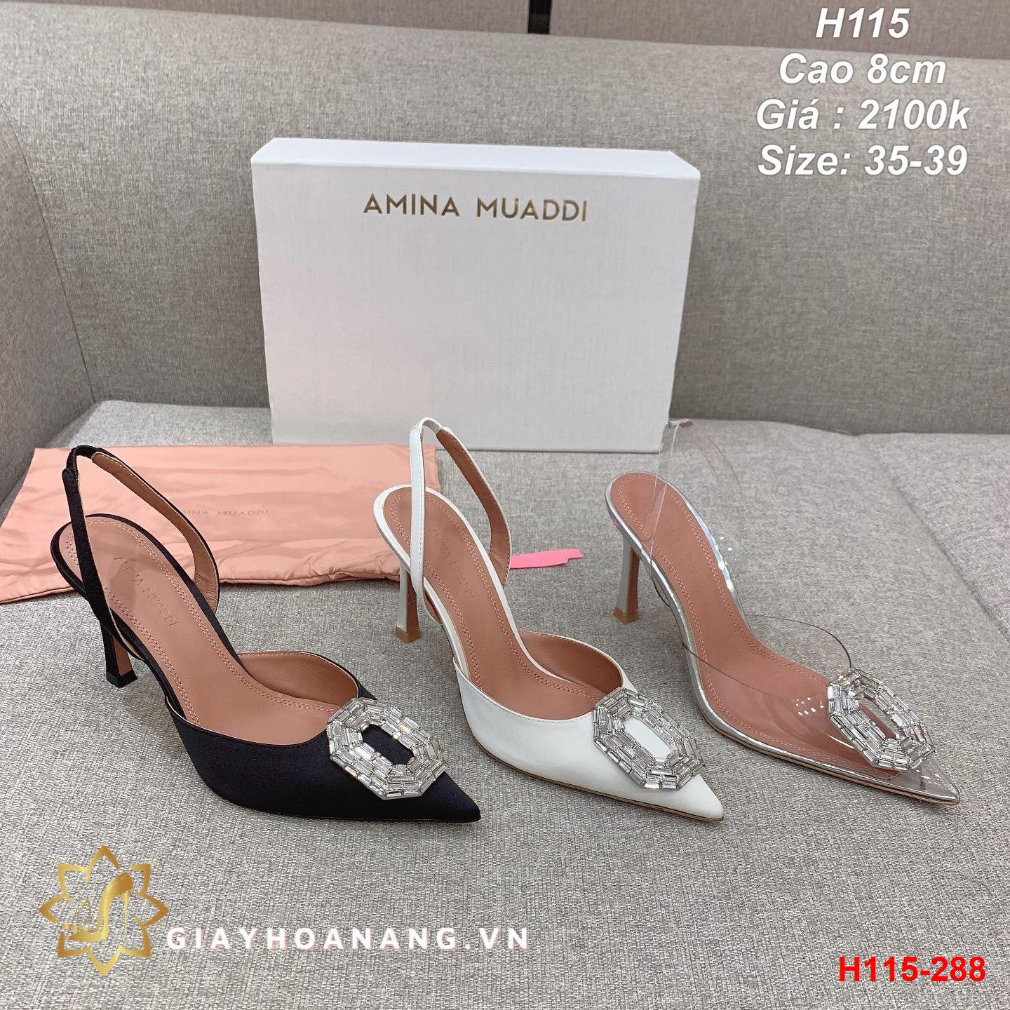 H115-288 Amina Muaddi sandal cao 8cm siêu cấp