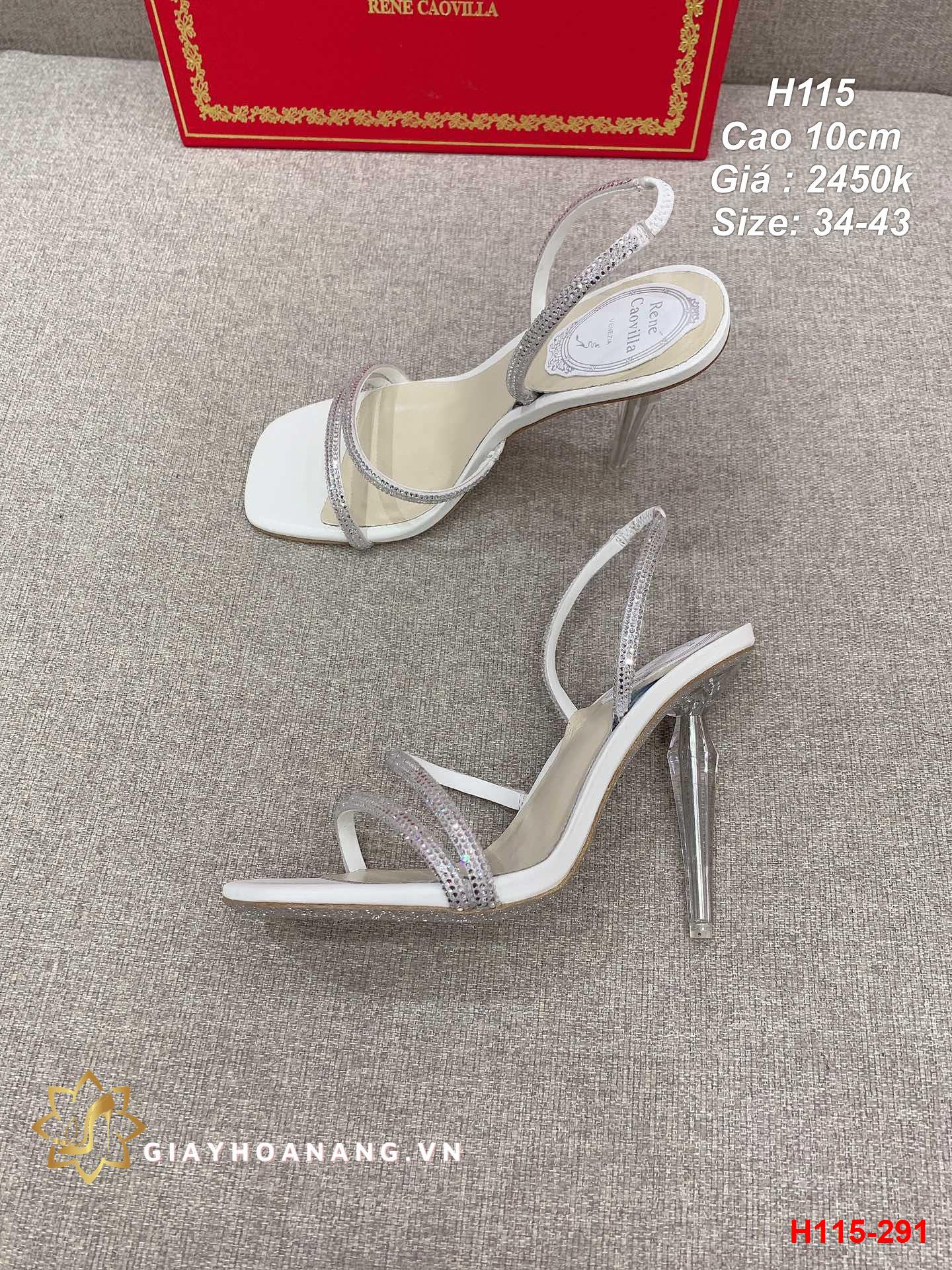 H115-291 Rene Caovilla sandal cao 10cm siêu cấp