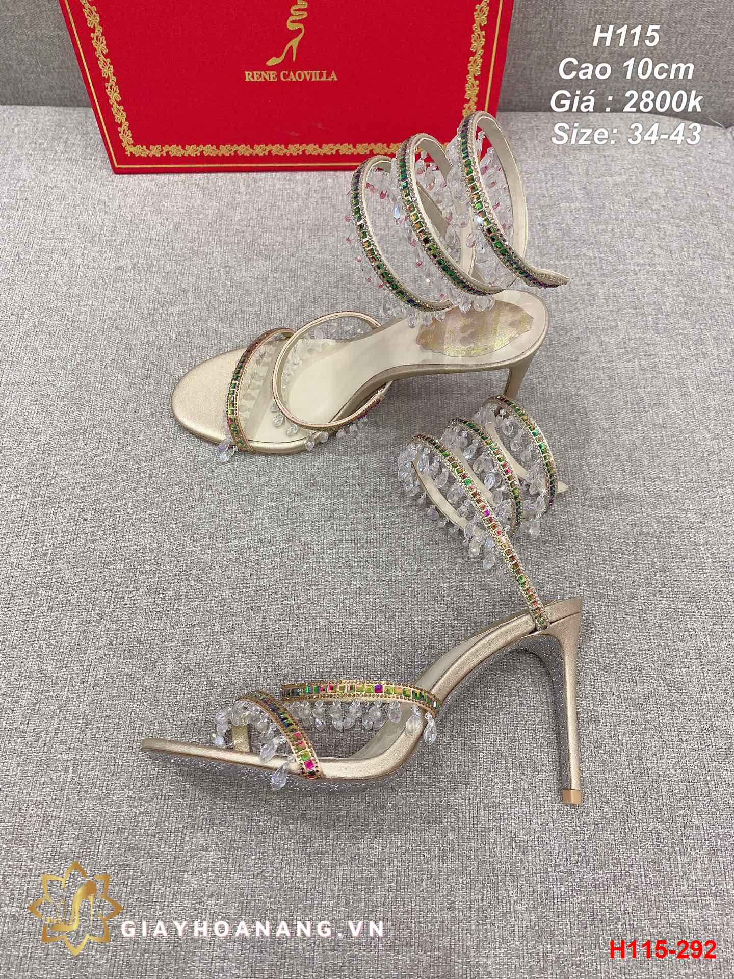 H115-292 Rene Caovilla sandal cao 10cm siêu cấp