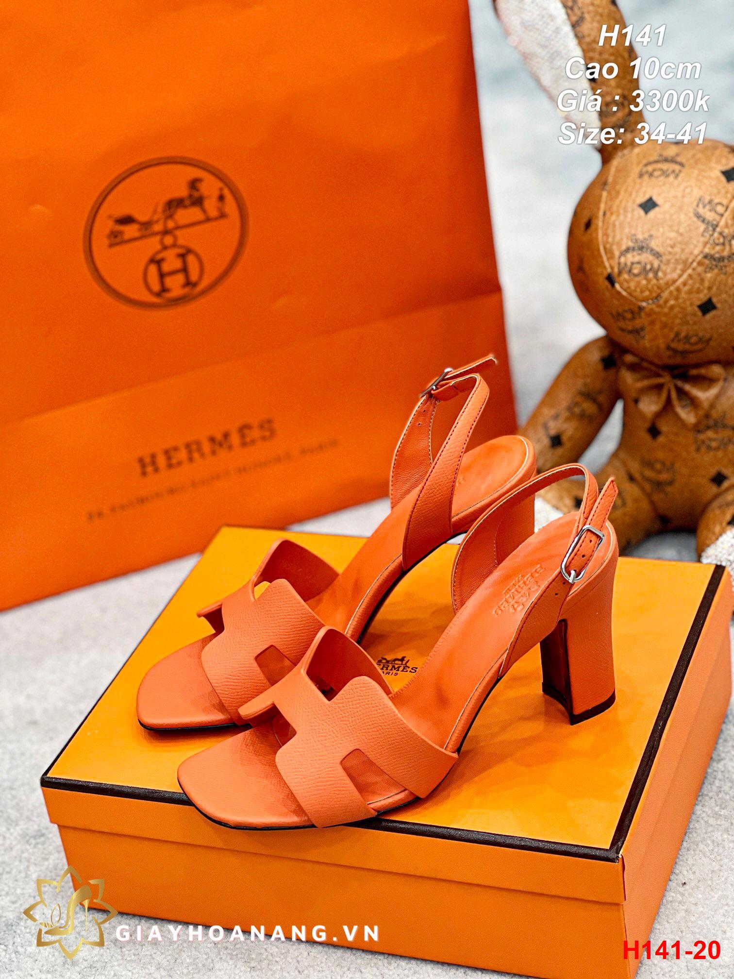 H141-20 Hermes sandal cao 10cm siêu cấp