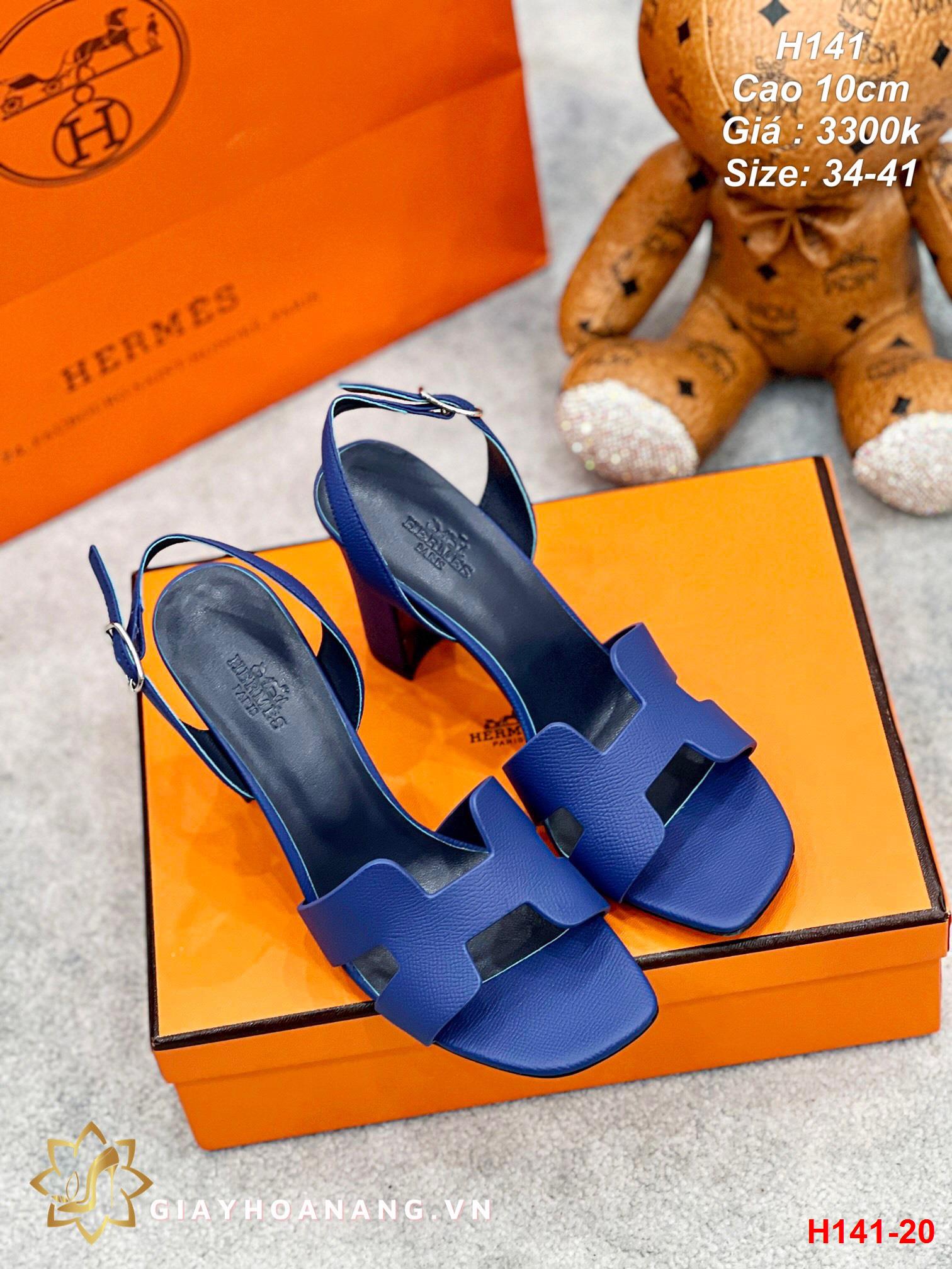H141-20 Hermes sandal cao 10cm siêu cấp