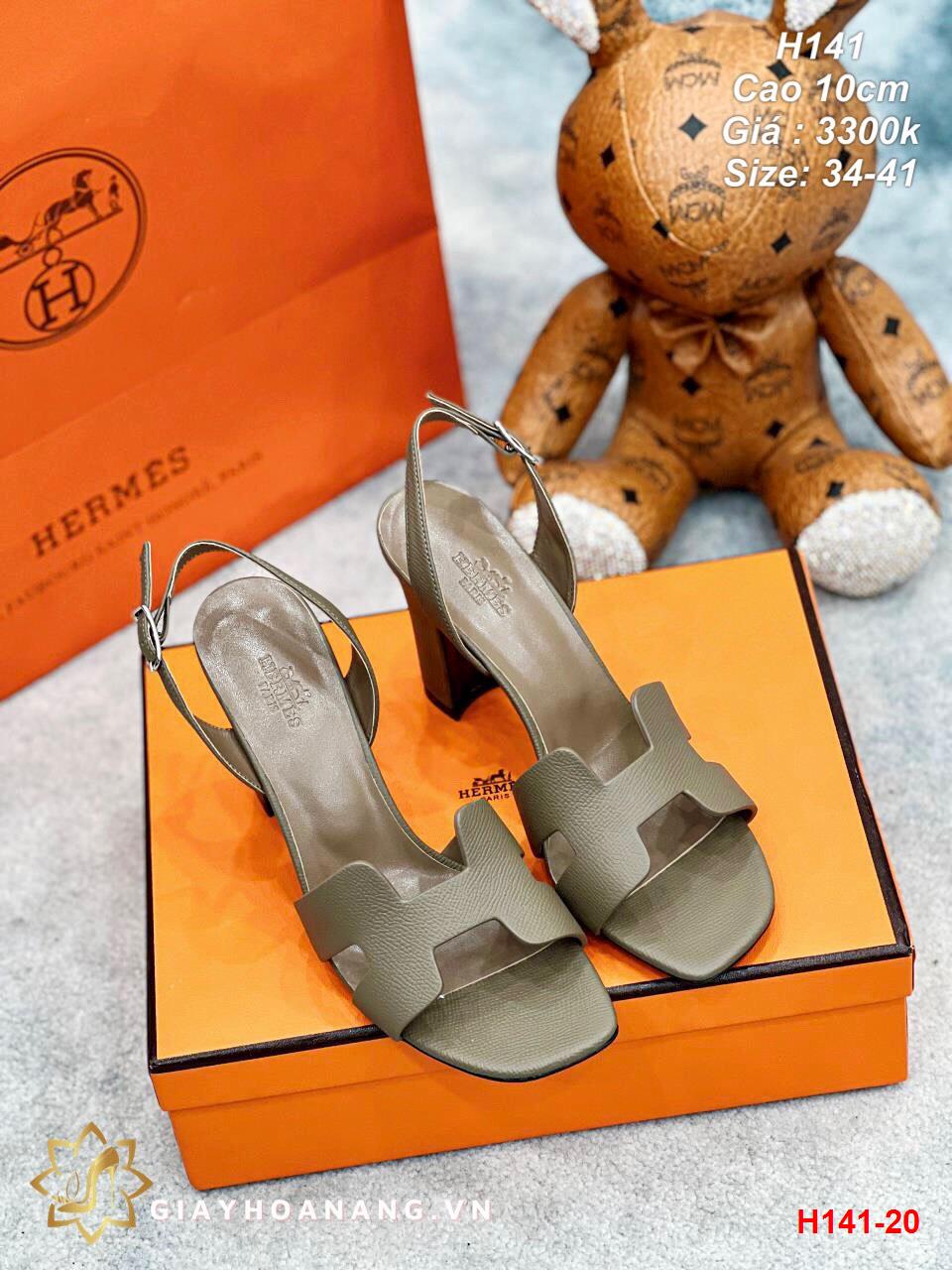 H141-20 Hermes sandal cao 10cm siêu cấp