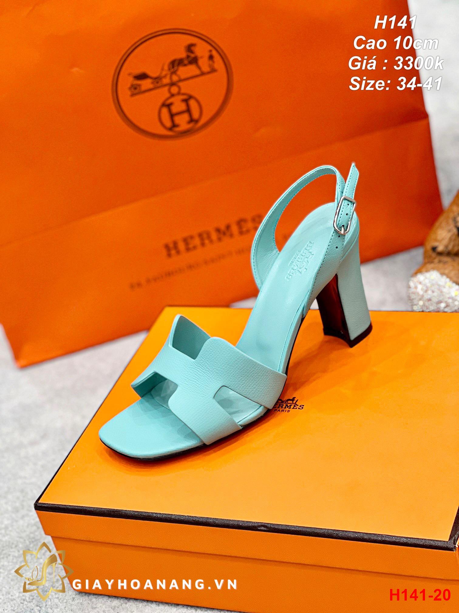 H141-20 Hermes sandal cao 10cm siêu cấp