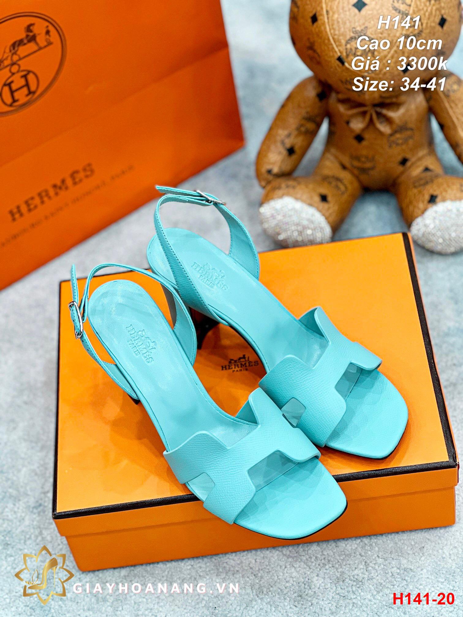 H141-20 Hermes sandal cao 10cm siêu cấp