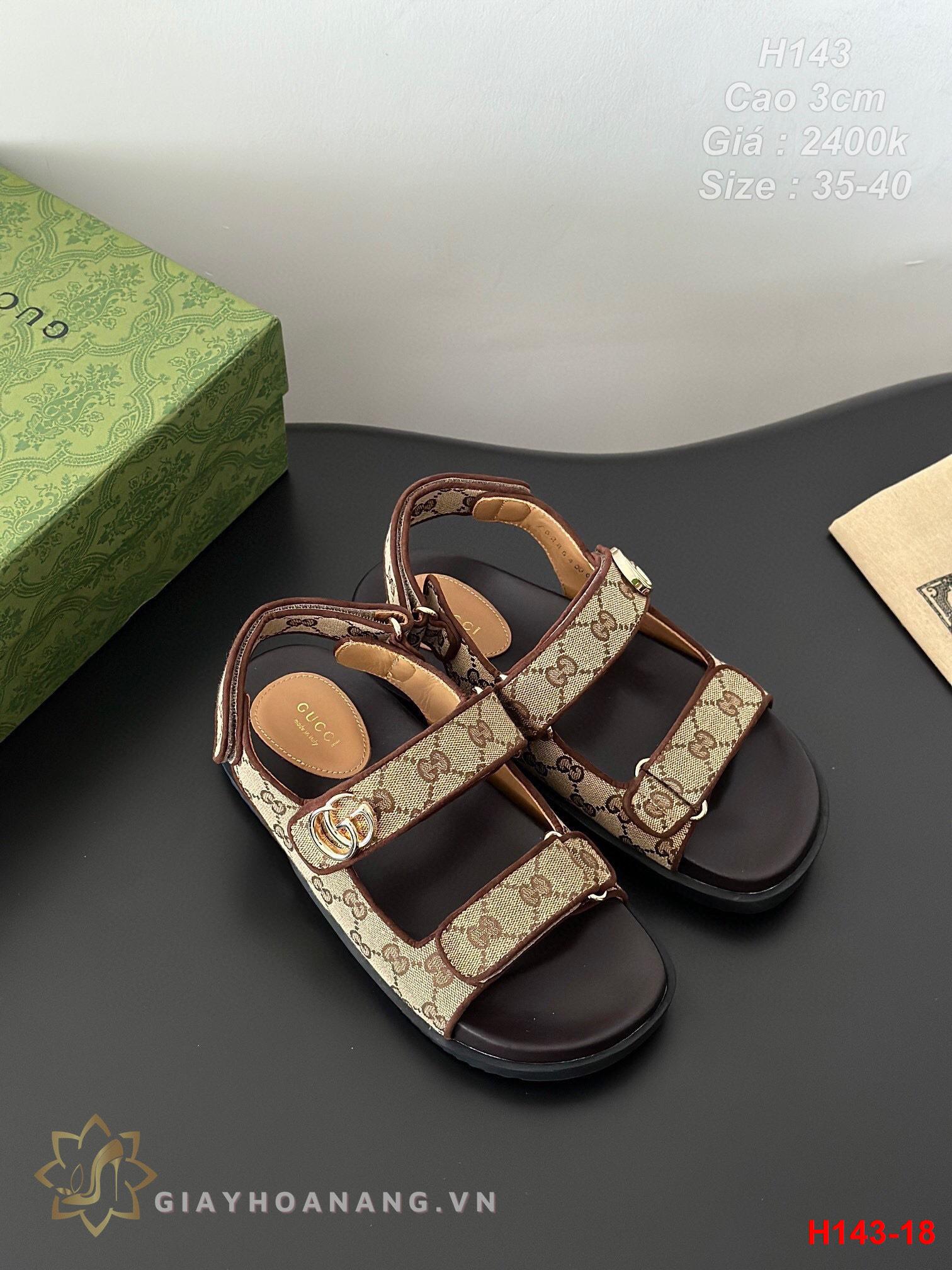 H143-18 Gucci sandal cao gót 3cm siêu cấp