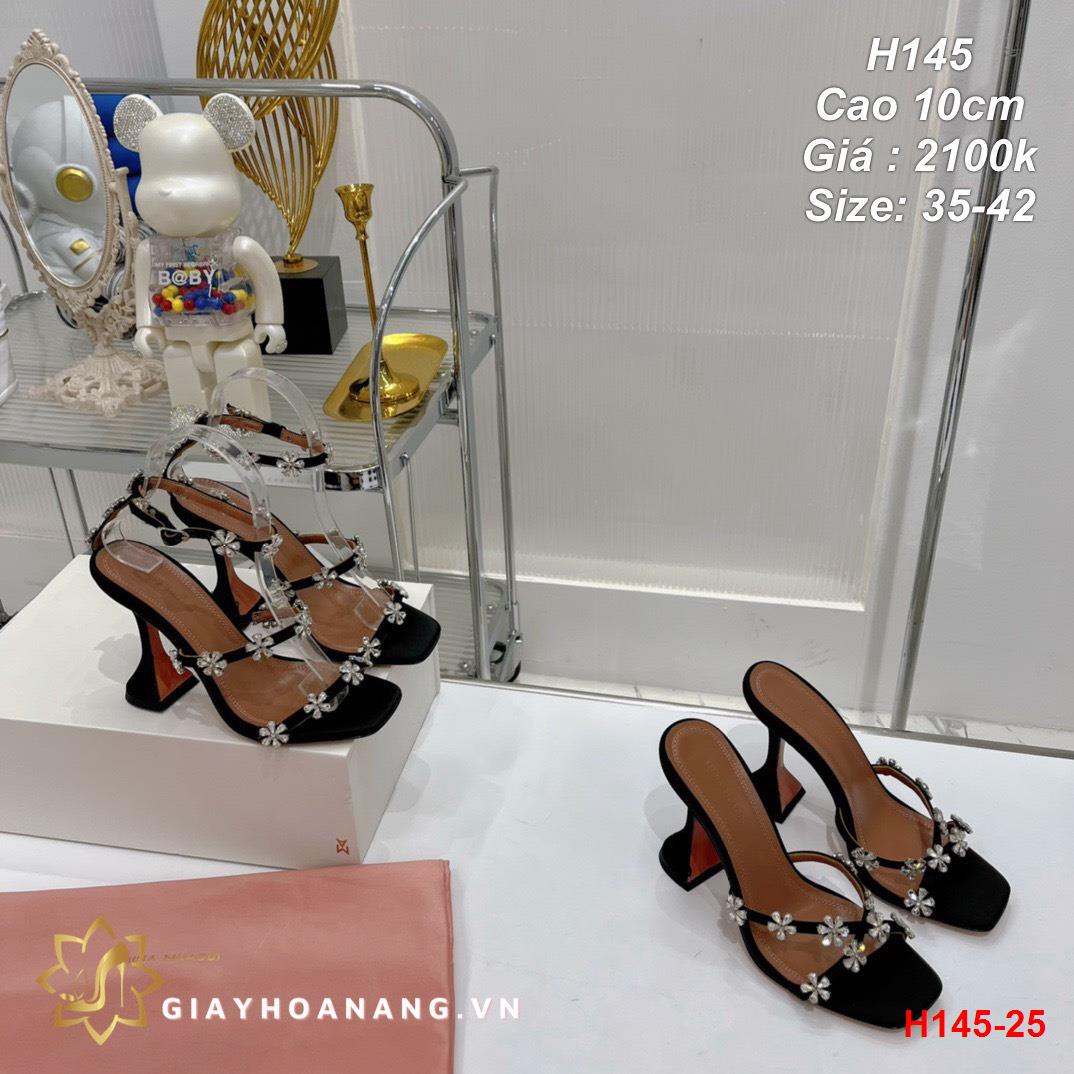 H145-25 Amina Muaddi sandal cao 10cm siêu cấp