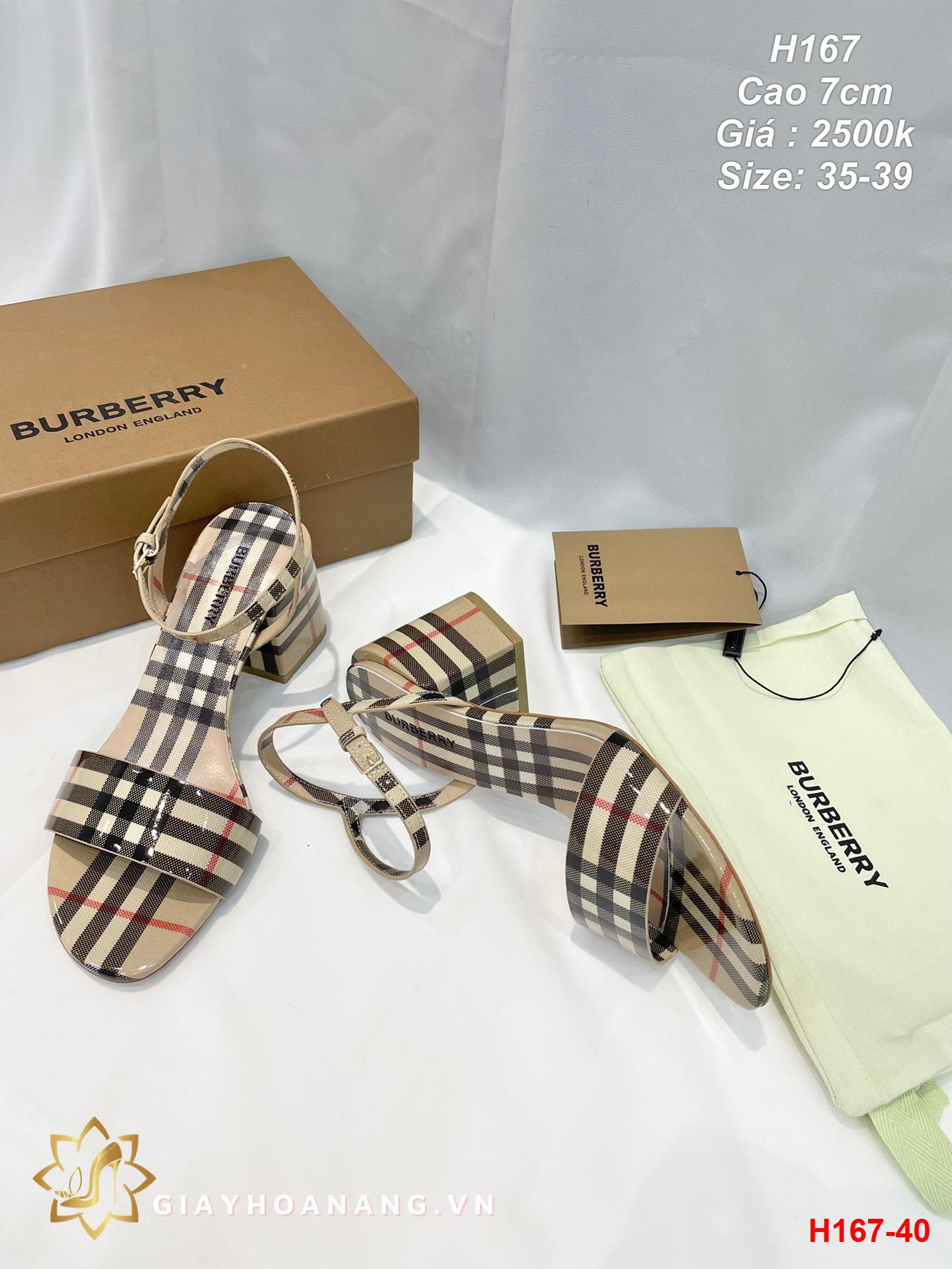 H167-40 Burberry sandal cao 7cm siêu cấp