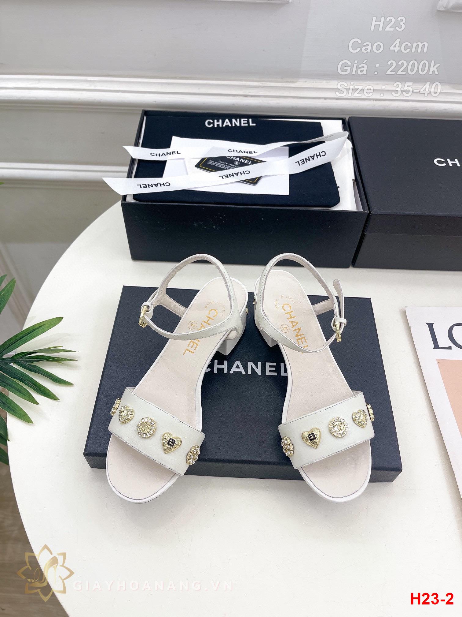 H23-2 Chanel sandal cao gót 4cm siêu cấp