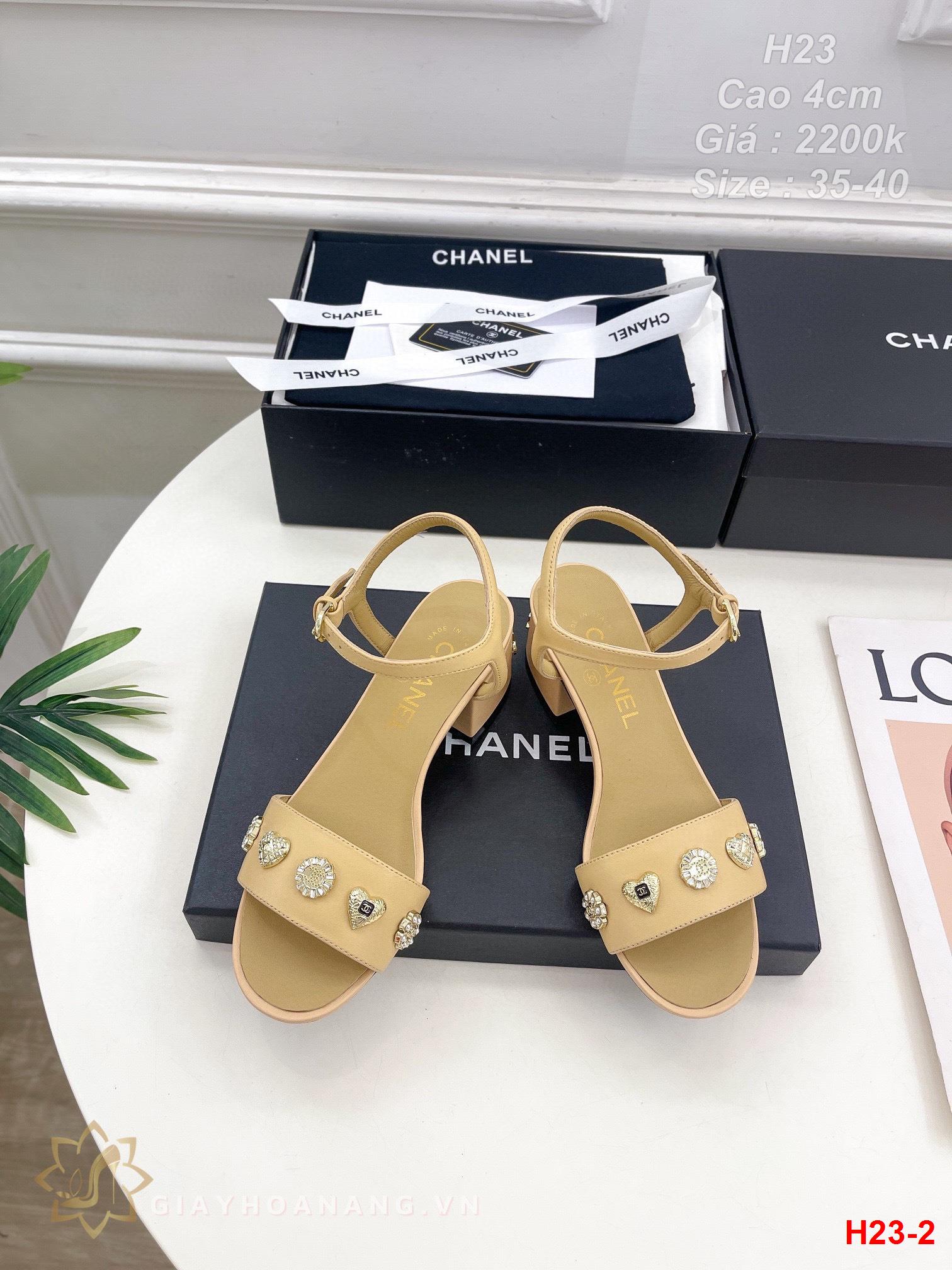 H23-2 Chanel sandal cao gót 4cm siêu cấp