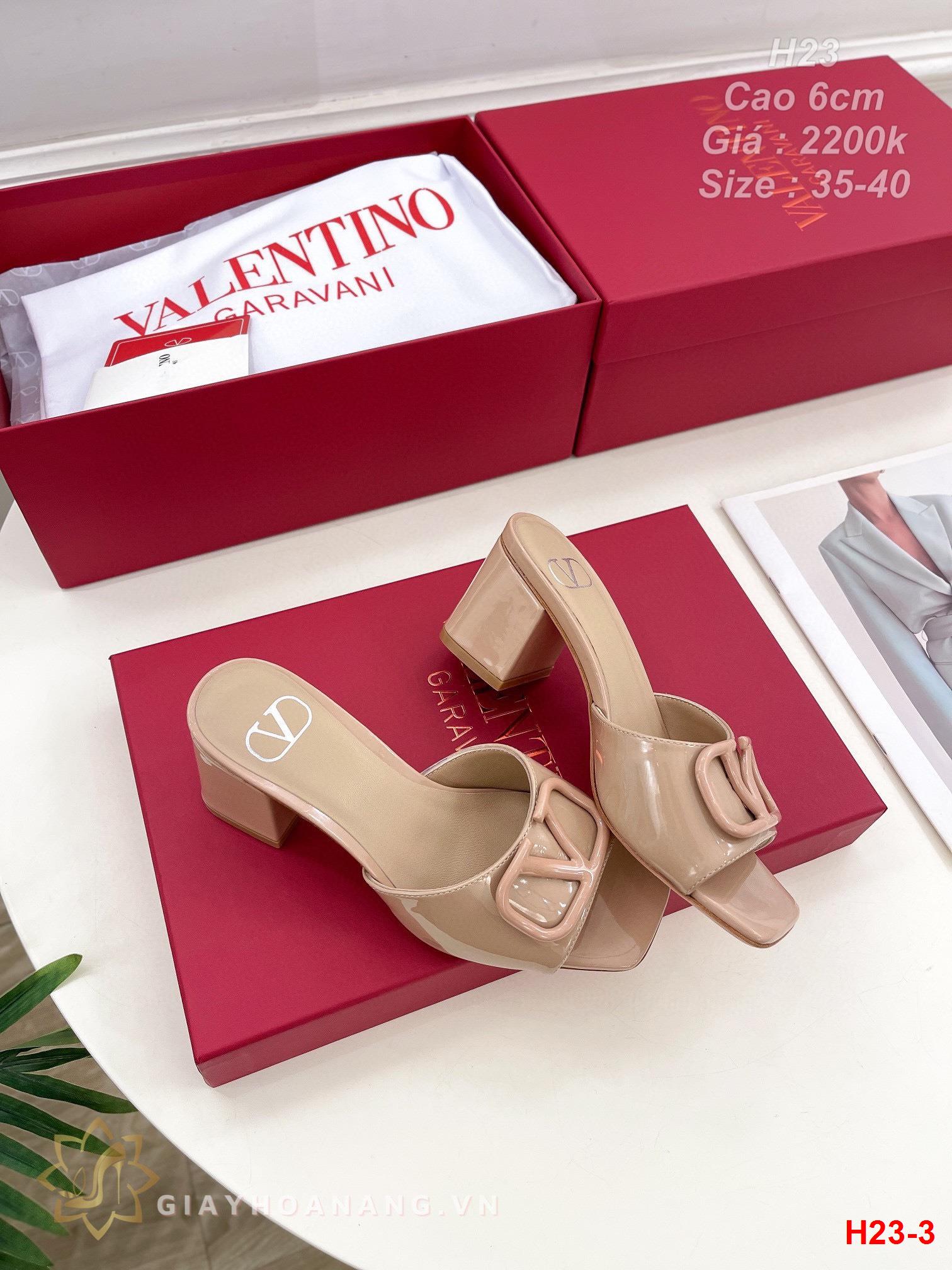 H23-3 Valentino dép cao gót 6cm siêu cấp