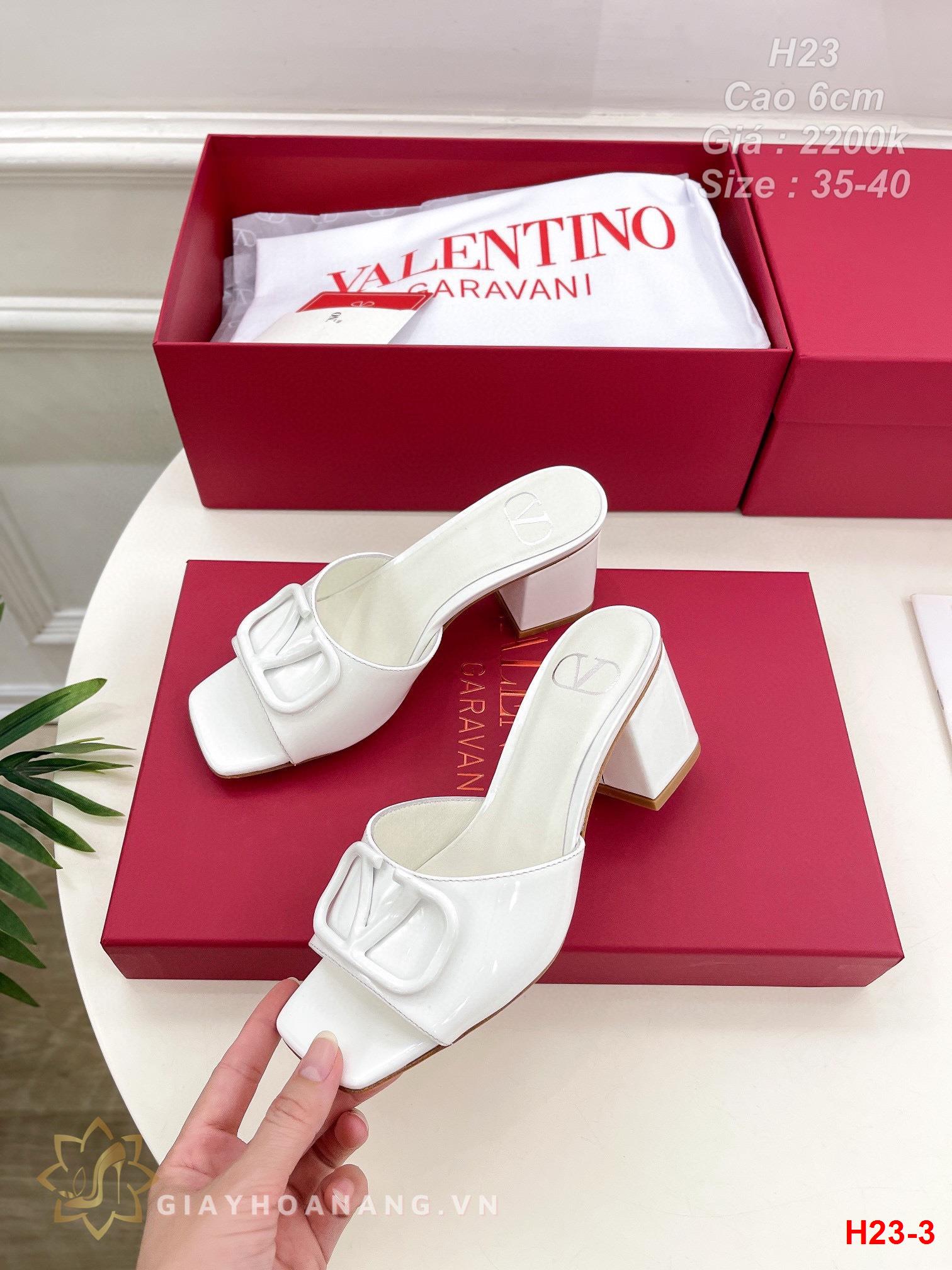 H23-3 Valentino dép cao gót 6cm siêu cấp