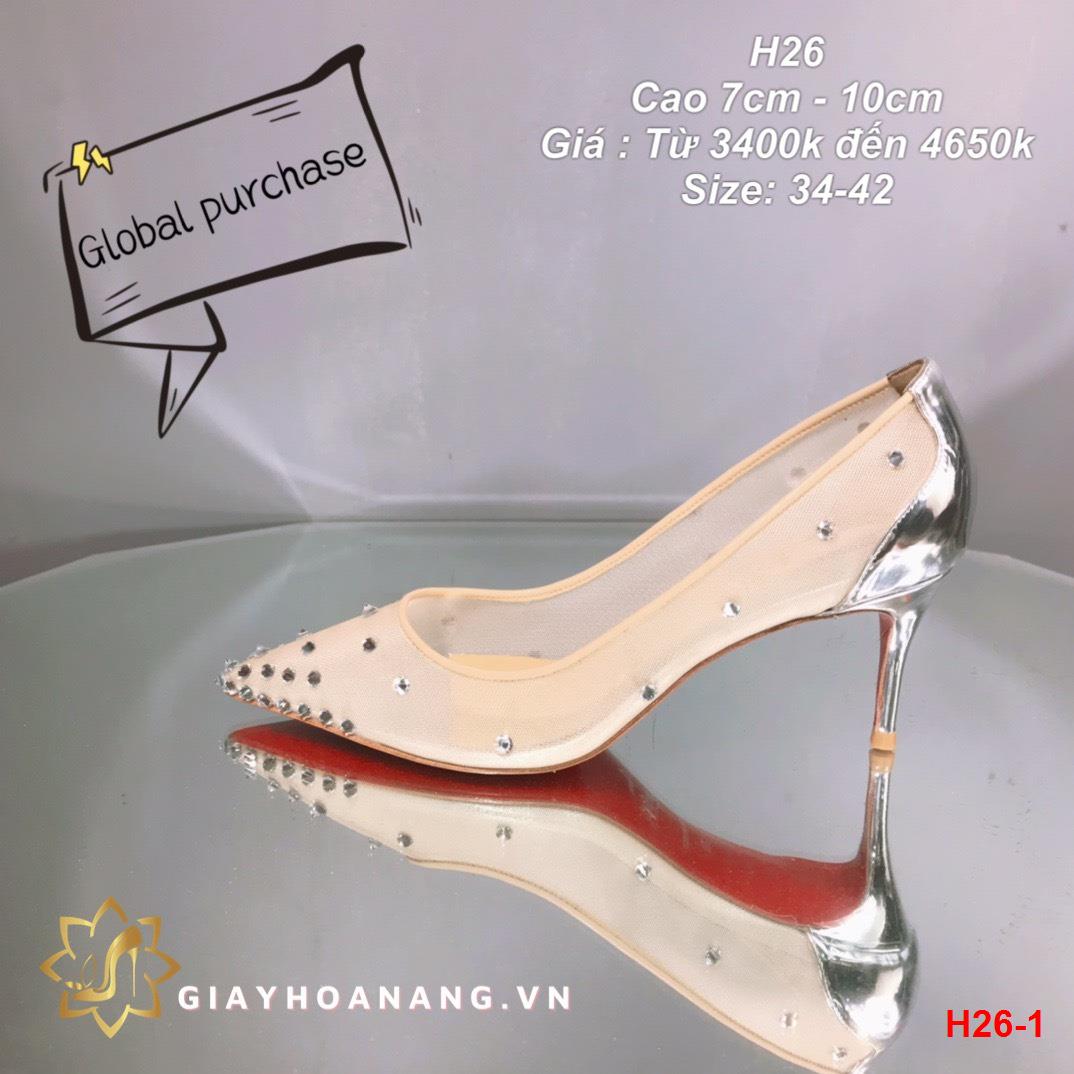 H26-1 Louboutin giày cao 7cm siêu cấp