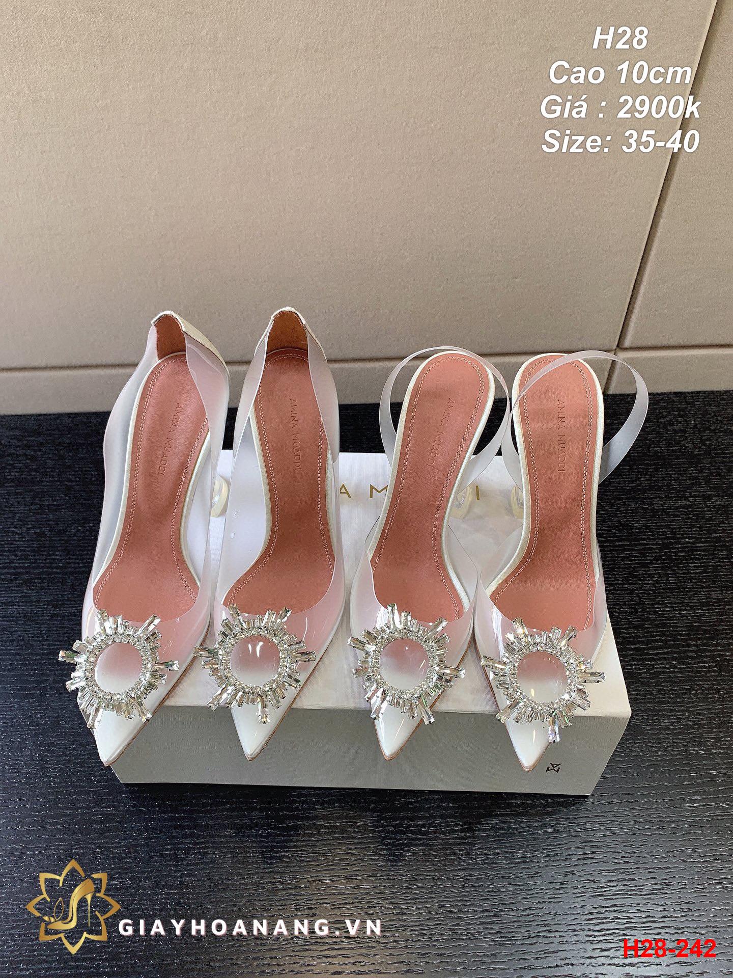 H28-242 Amina  Muaddi giày cao 10cm siêu cấp