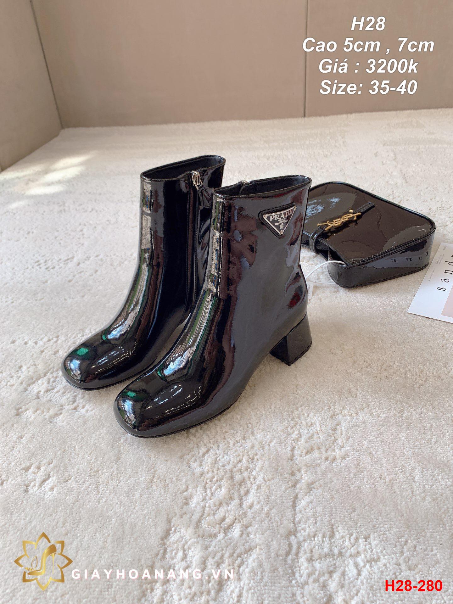 H28-280 Prada bốt cao 5cm , 7cm siêu cấp