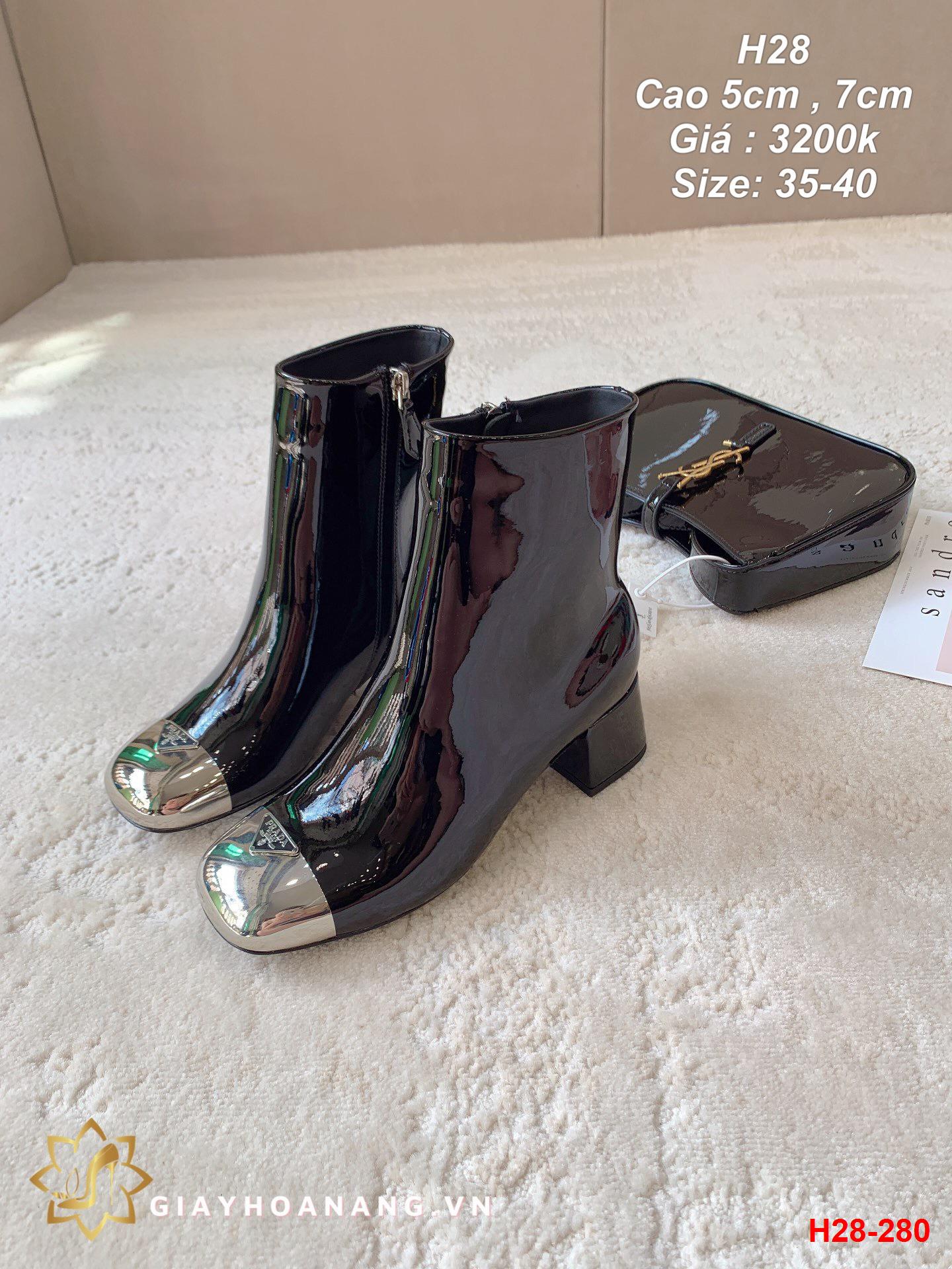 H28-280 Prada bốt cao 5cm , 7cm siêu cấp