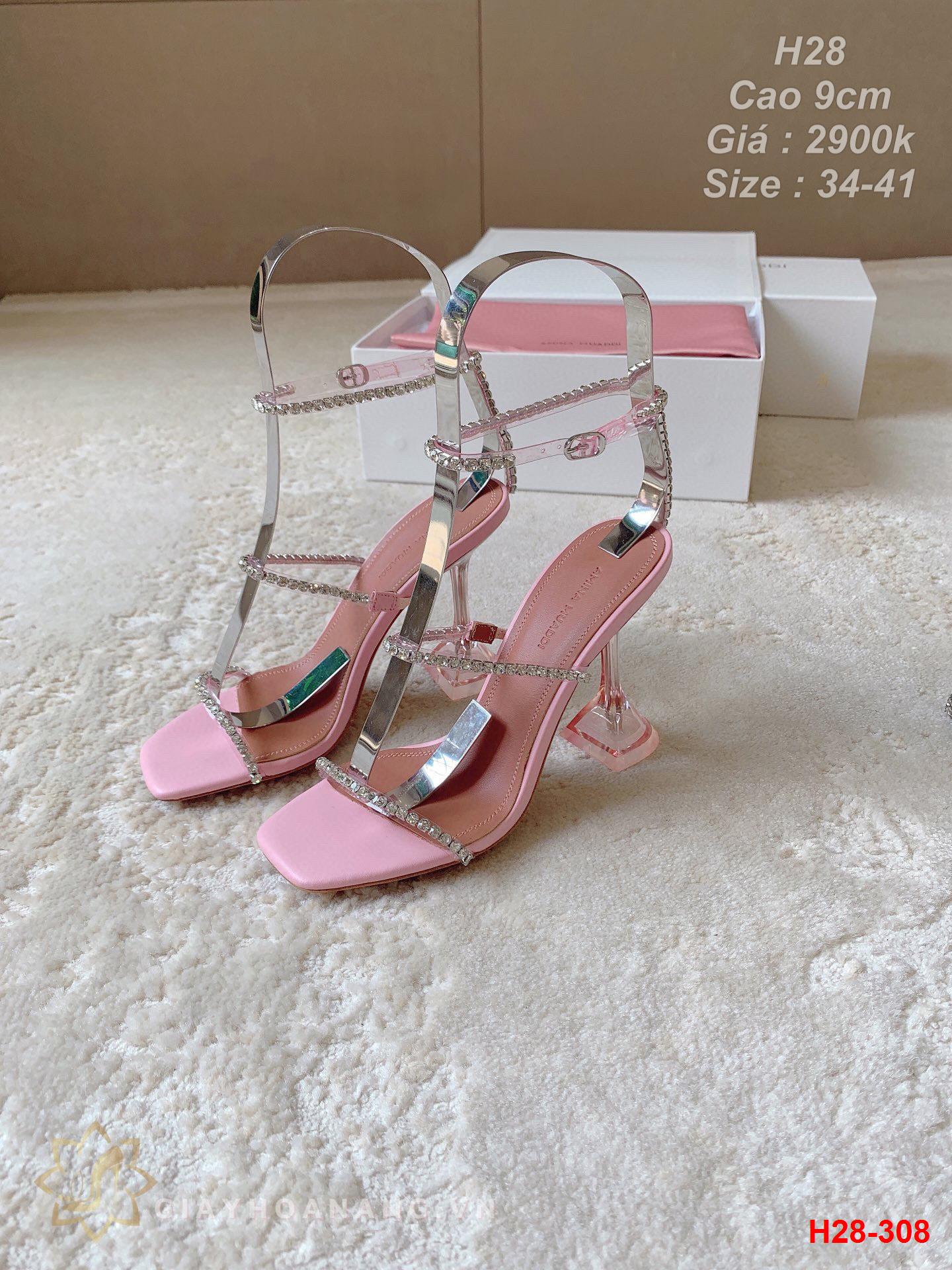 H28-308 Amina Muaddi sandal cao 9cm siêu cấp