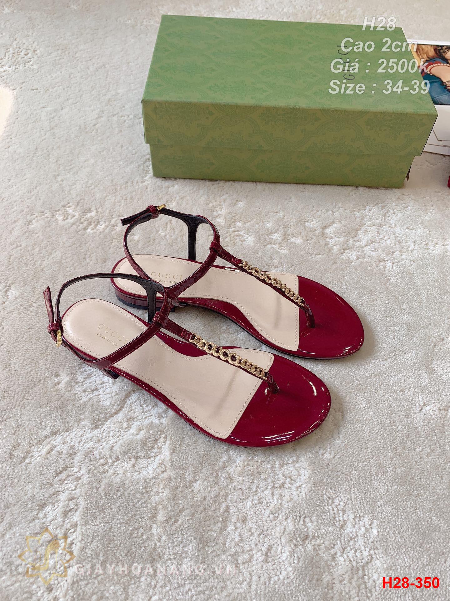 H28-350 Gucci sandal cao gót 2cm siêu cấp