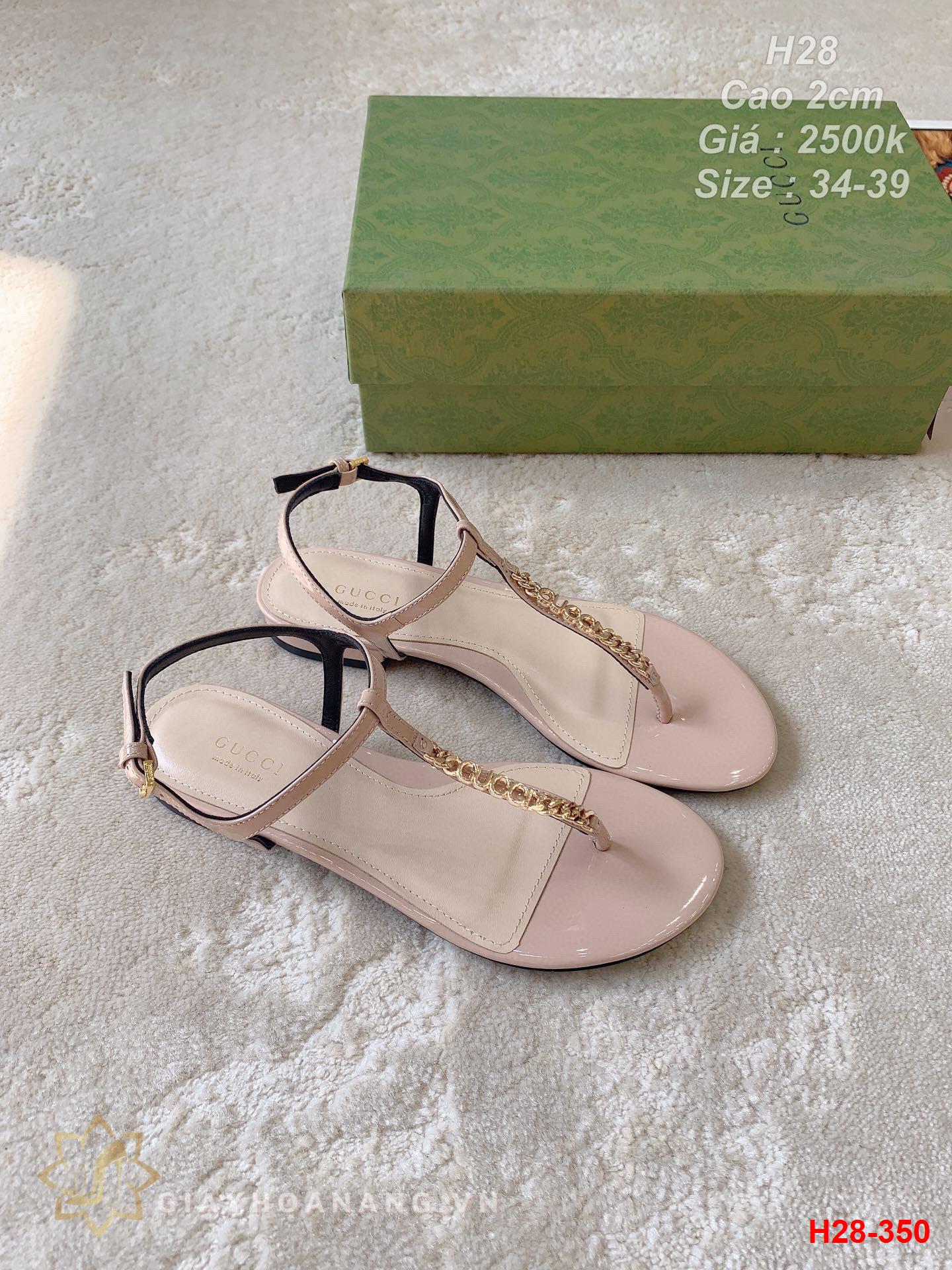 H28-350 Gucci sandal cao gót 2cm siêu cấp