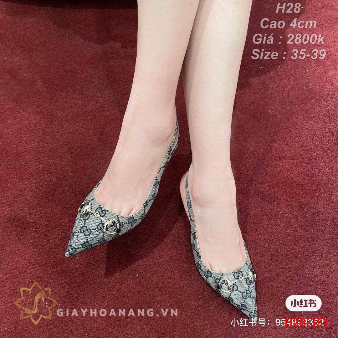 H28-351 Gucci sandal cao gót 4cm siêu cấp