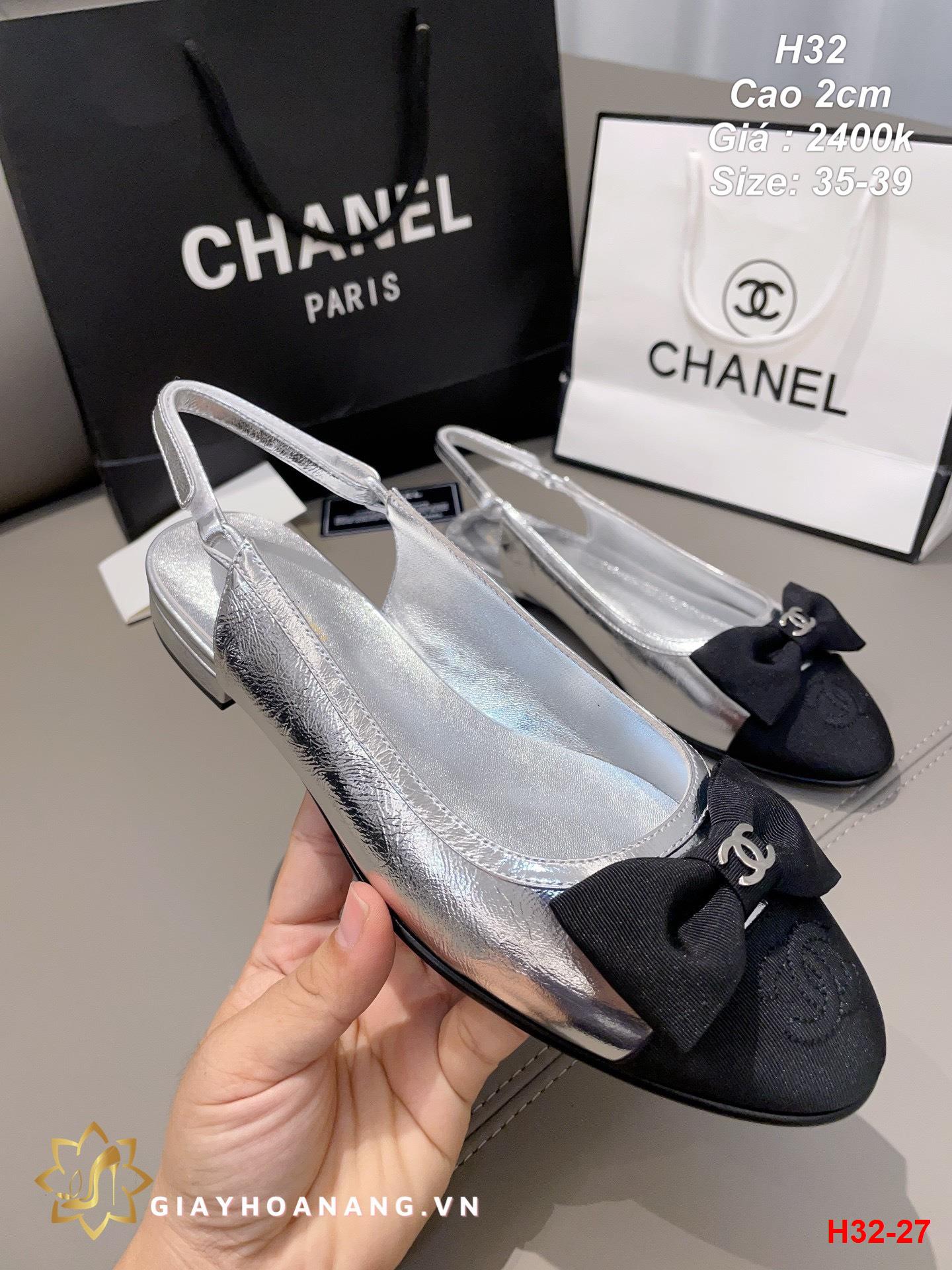 H32-27 Chanel sandal cao 2cm siêu cấp