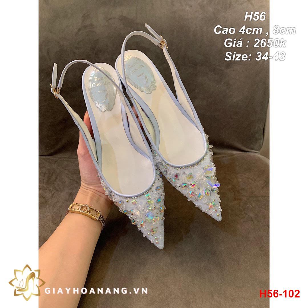 H56-102 Rene Caovilla sandal cao 4cm , 8cm siêu cấp