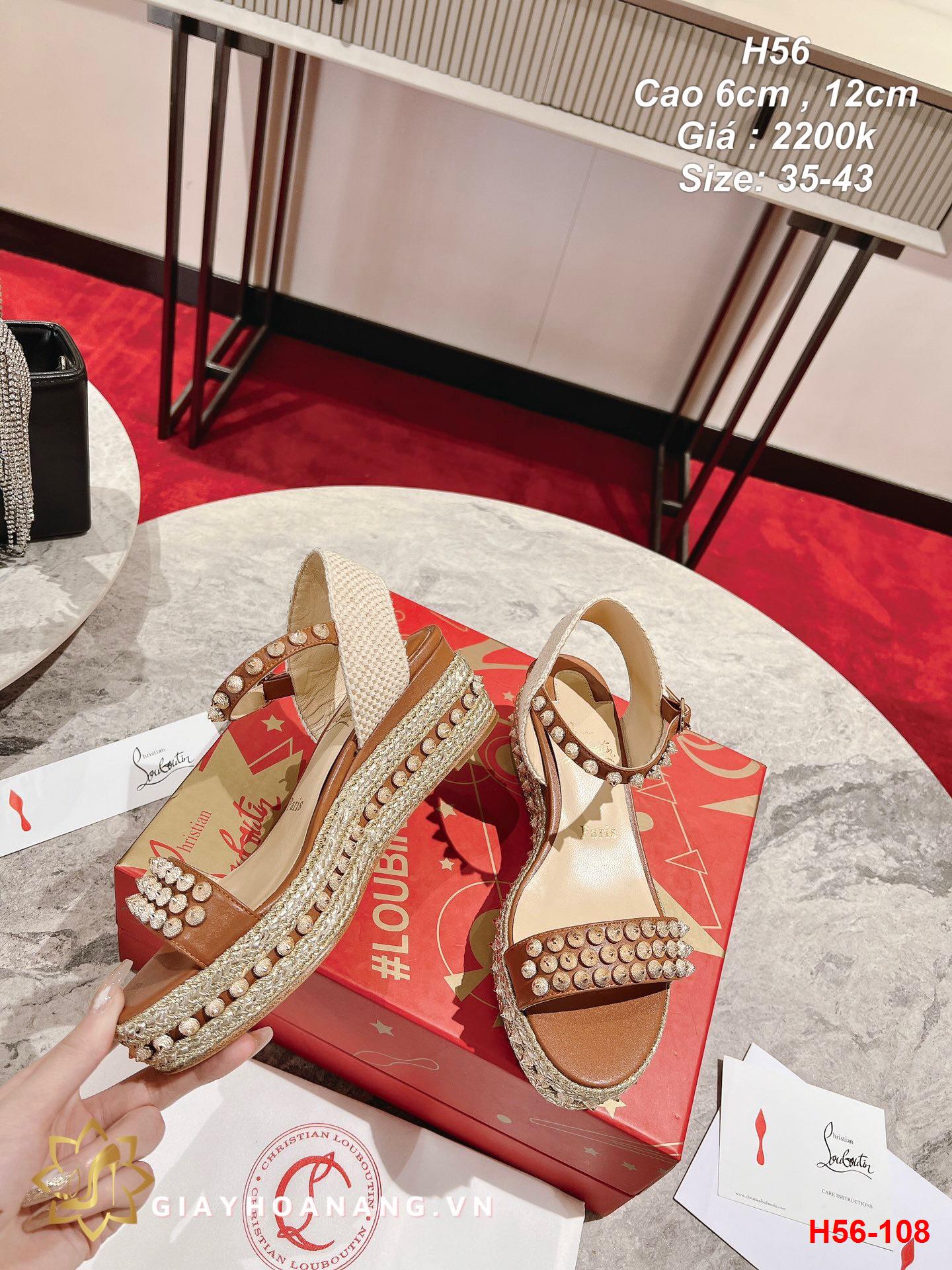 H56-108 Louboutin sandal cao 6cm siêu cấp