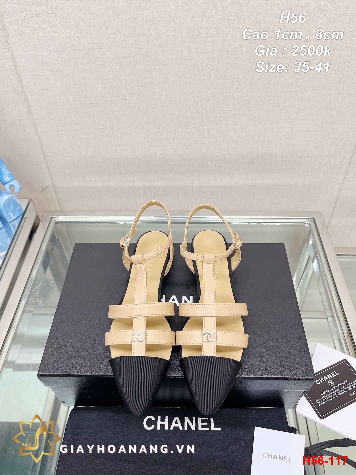 H56-117 Chanel sandal cao 1cm , 8cm siêu cấp
