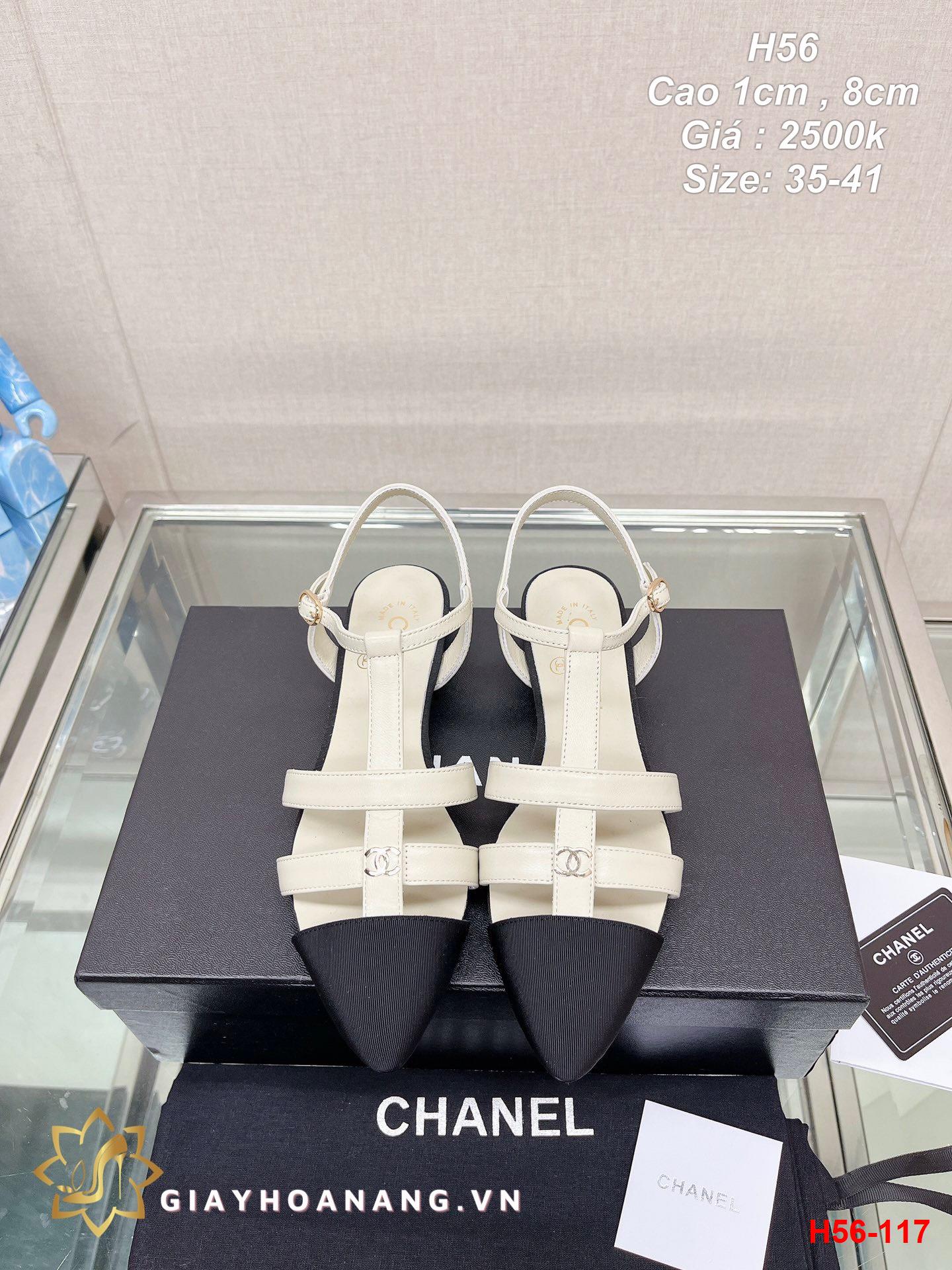 H56-117 Chanel sandal cao 1cm , 8cm siêu cấp