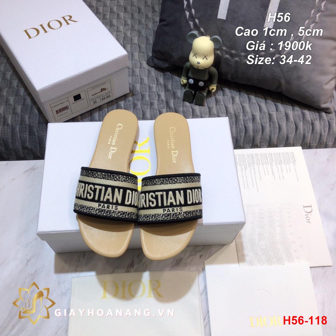 H56-118 Dior dép cao 1cm siêu cấp