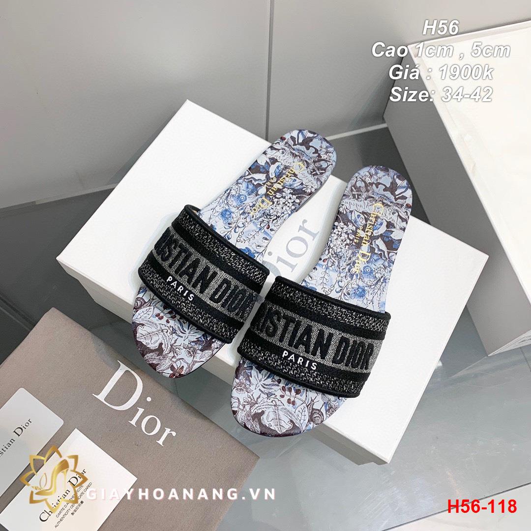 H56-118 Dior dép cao 1cm siêu cấp