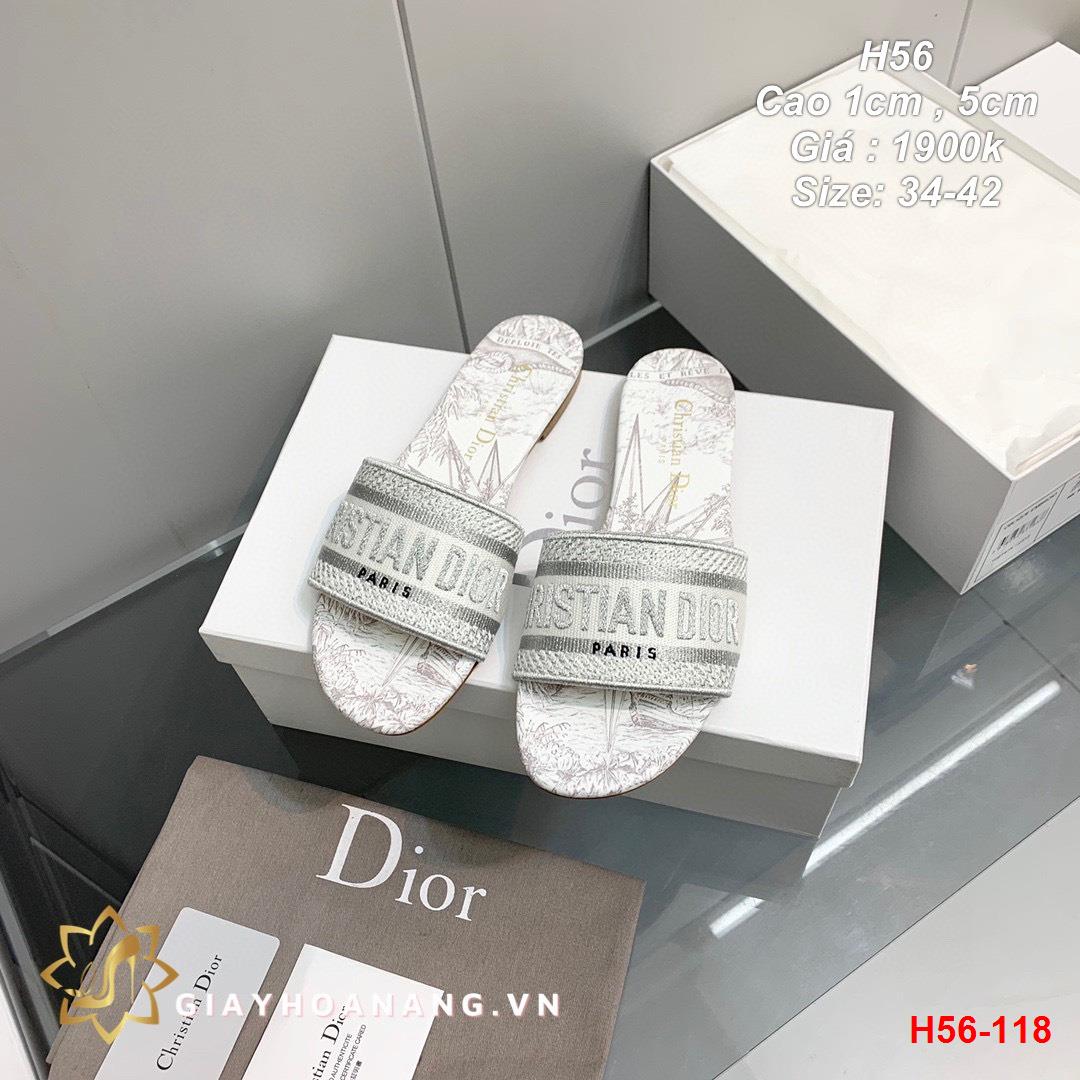 H56-118 Dior dép cao 1cm siêu cấp