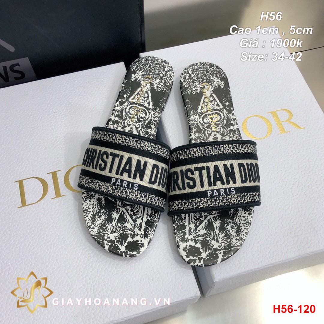 H56-120 Dior dép cao 1cm siêu cấp