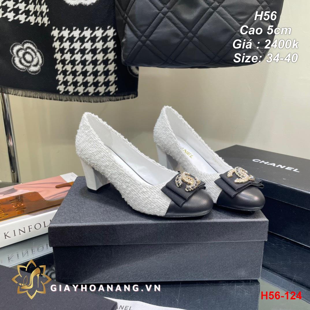 H56-124 Chanel giày cao 5cm siêu cấp