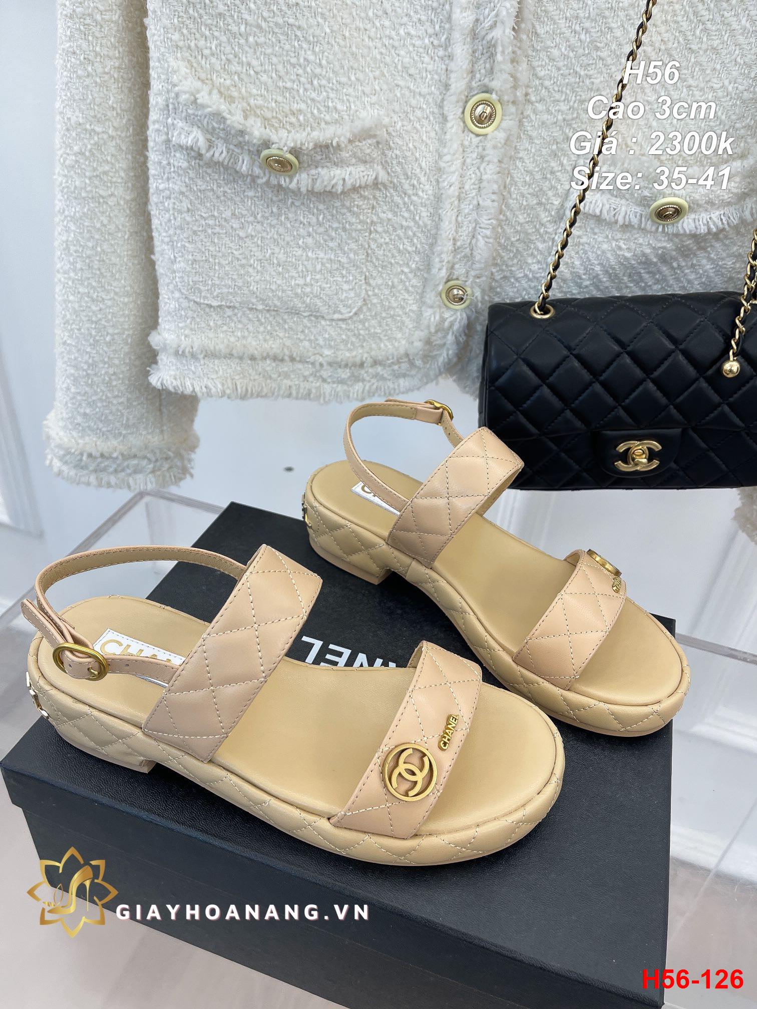 H56-126 Chanel sandal cao 3cm siêu cấp