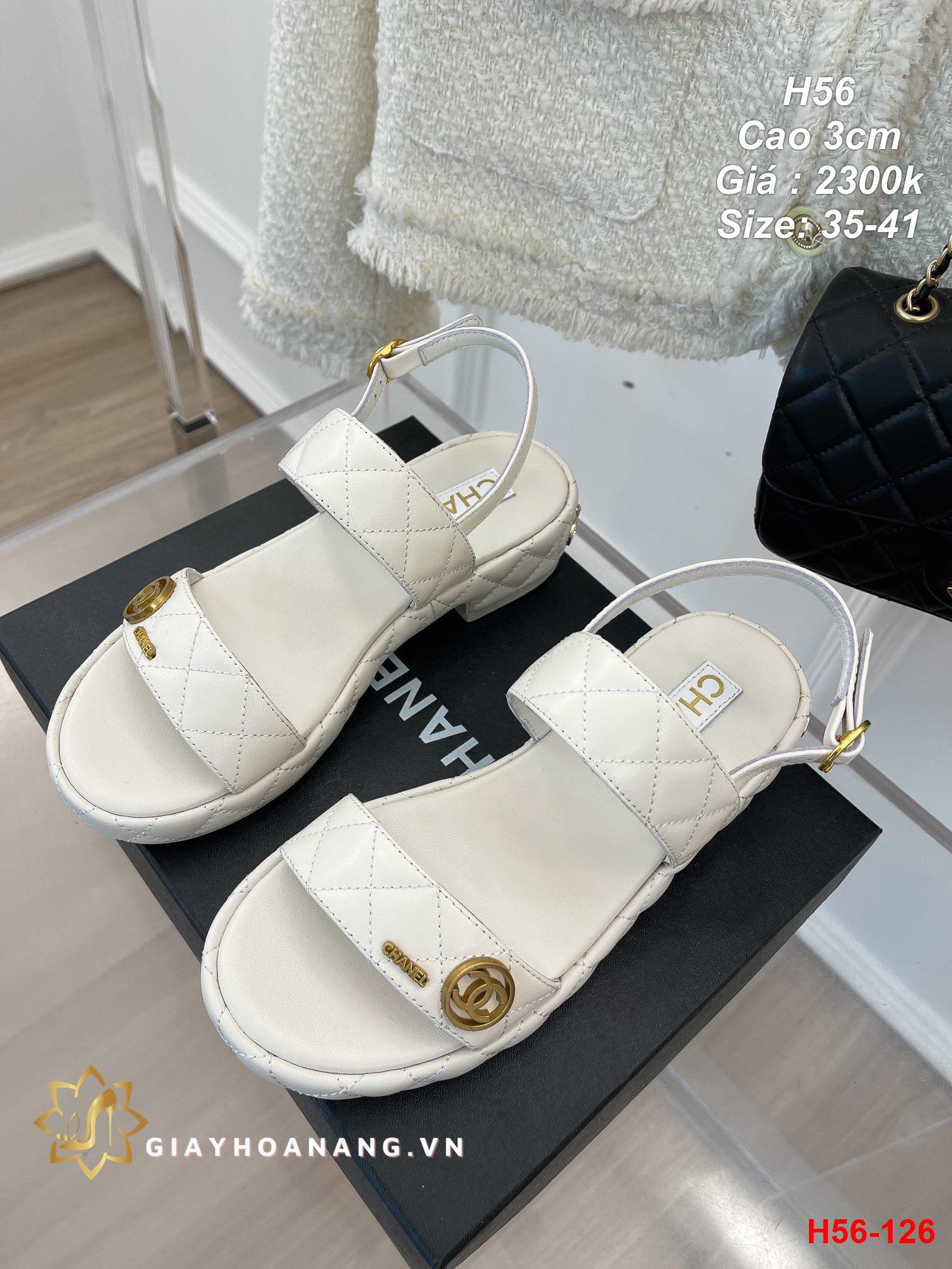 H56-126 Chanel sandal cao 3cm siêu cấp