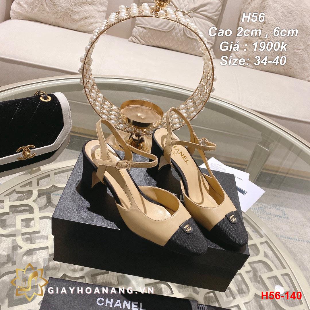 H56-140 Chanel sandal cao 2cm , 6cm siêu cấp