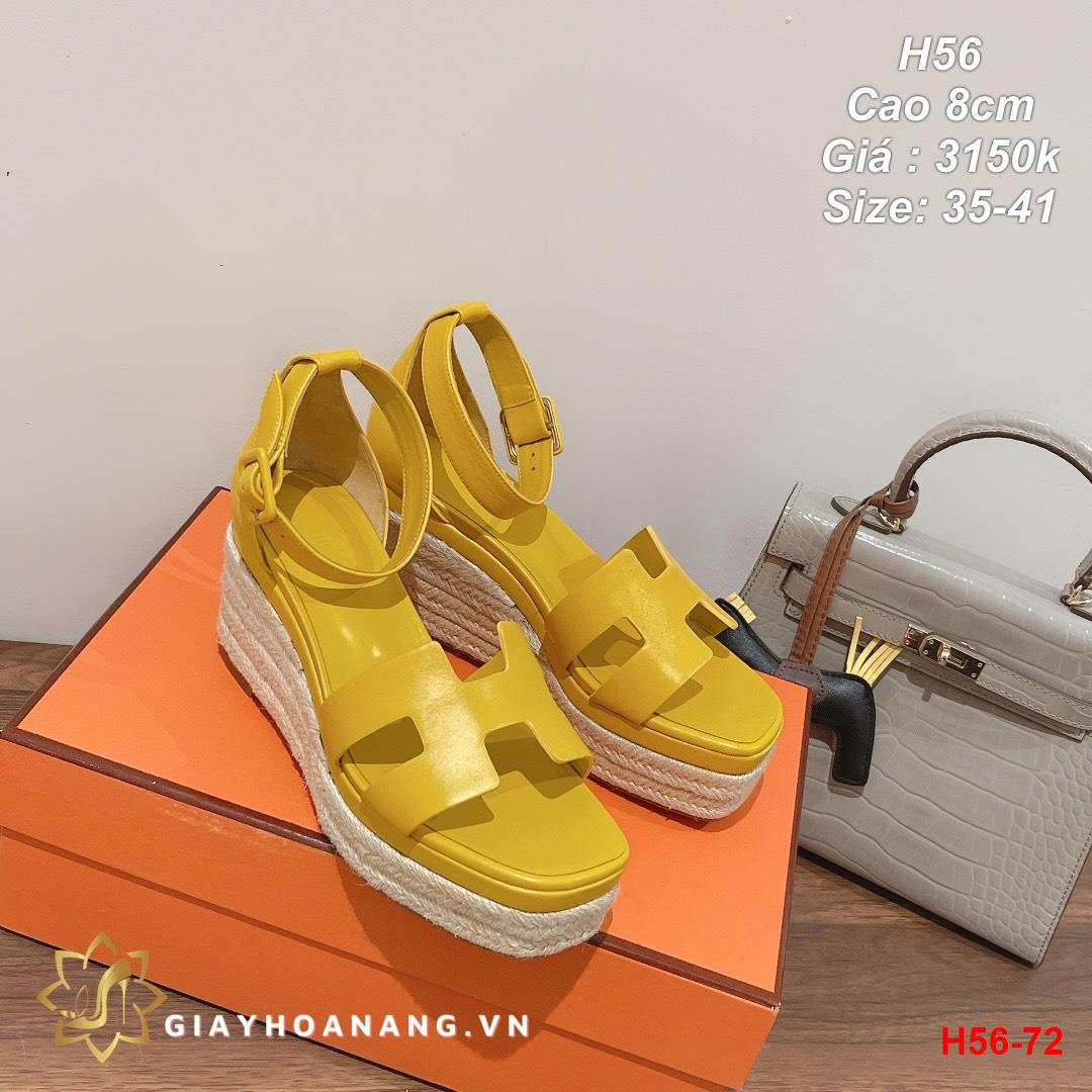 H56-72 Hermes sandal cao 8cm siêu cấp