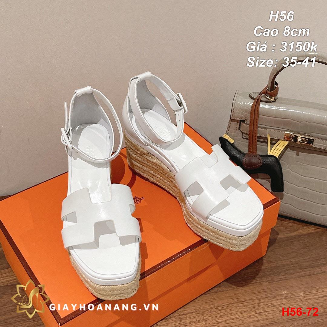 H56-72 Hermes sandal cao 8cm siêu cấp