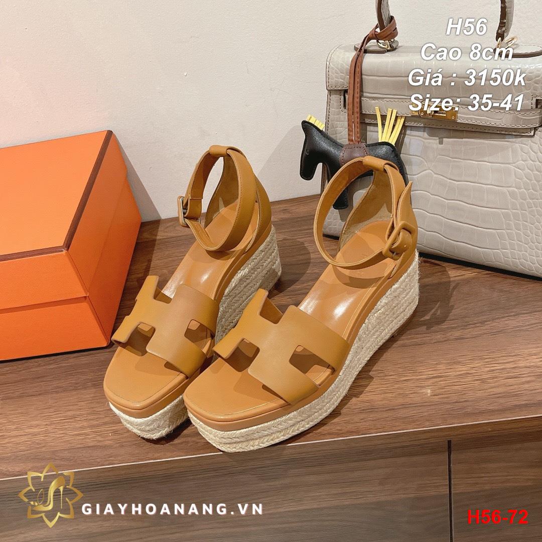 H56-72 Hermes sandal cao 8cm siêu cấp