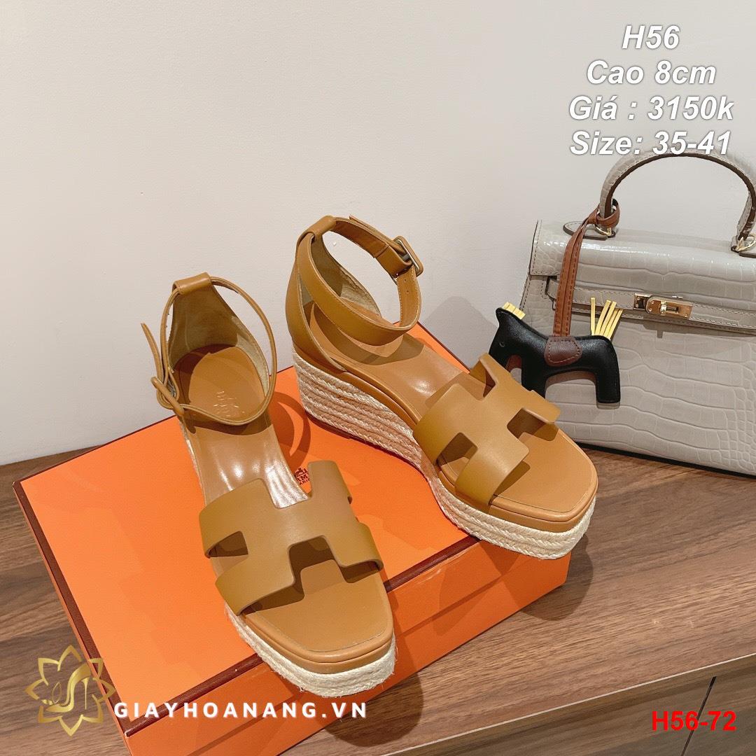 H56-72 Hermes sandal cao 8cm siêu cấp