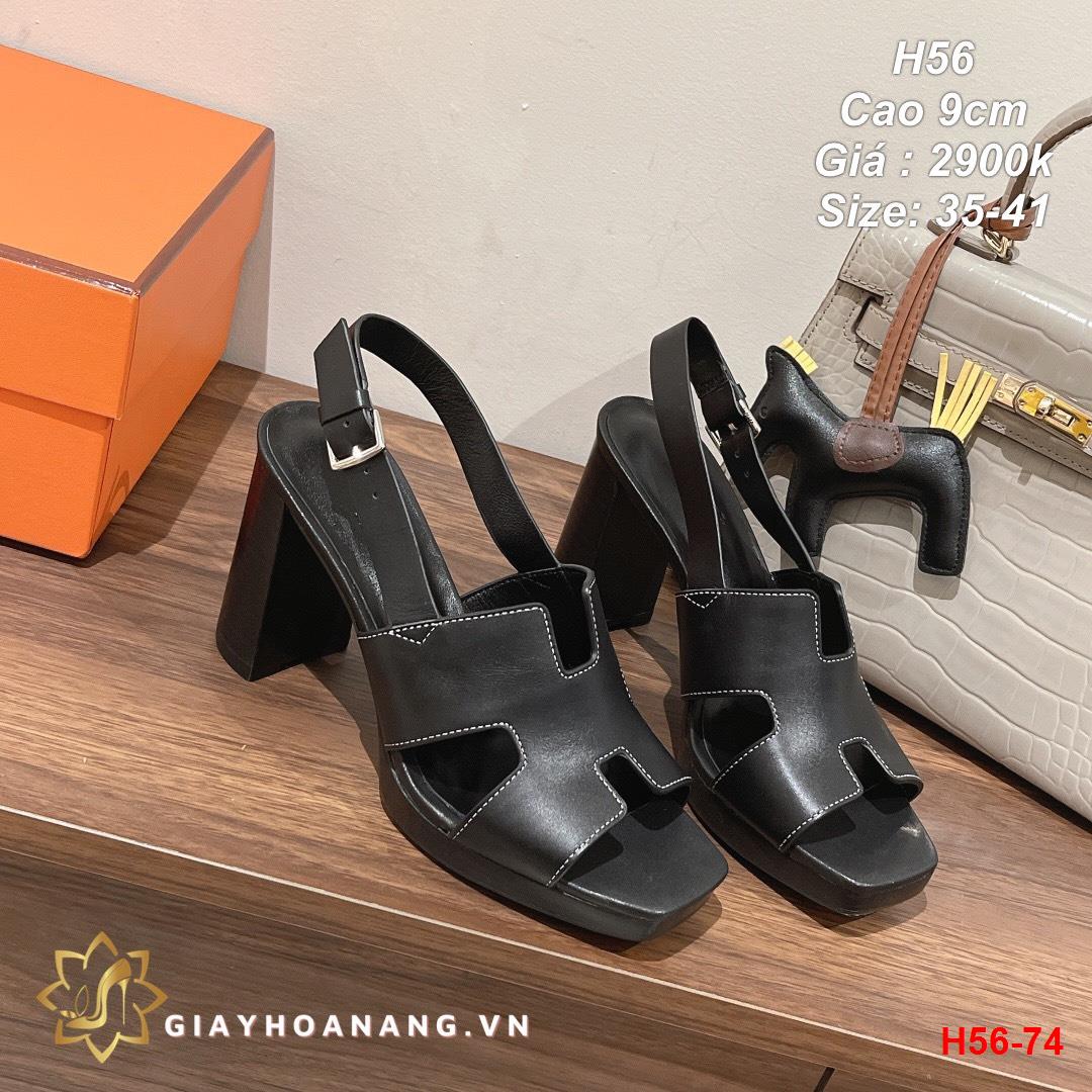 H56-74 Hermes sandal cao 9cm siêu cấp