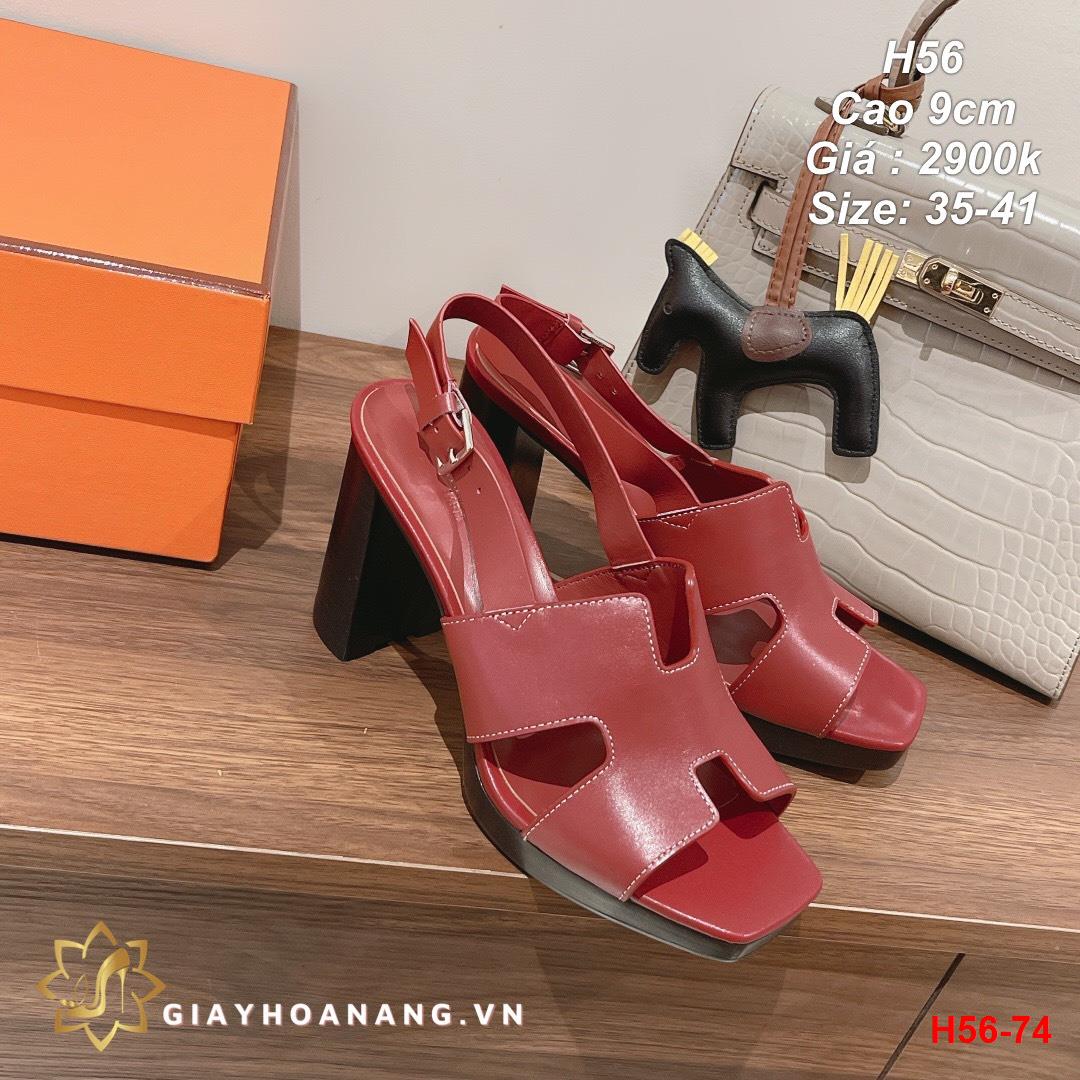 H56-74 Hermes sandal cao 9cm siêu cấp