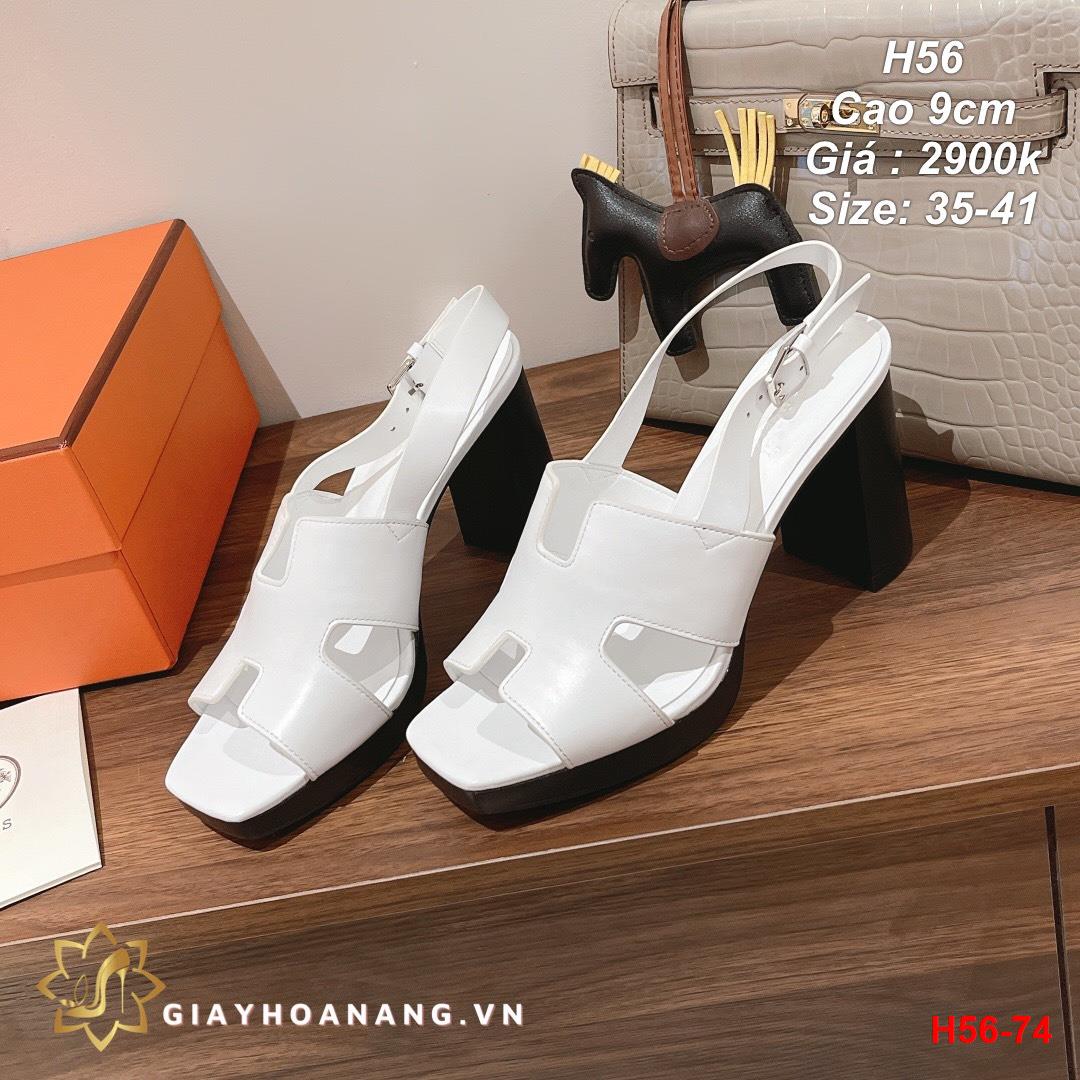 H56-74 Hermes sandal cao 9cm siêu cấp