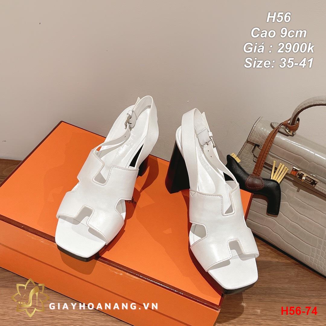 H56-74 Hermes sandal cao 9cm siêu cấp
