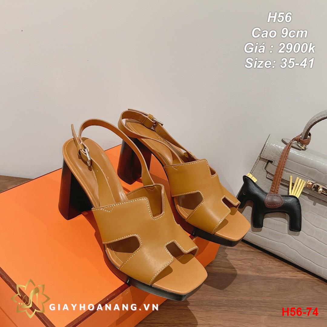 H56-74 Hermes sandal cao 9cm siêu cấp