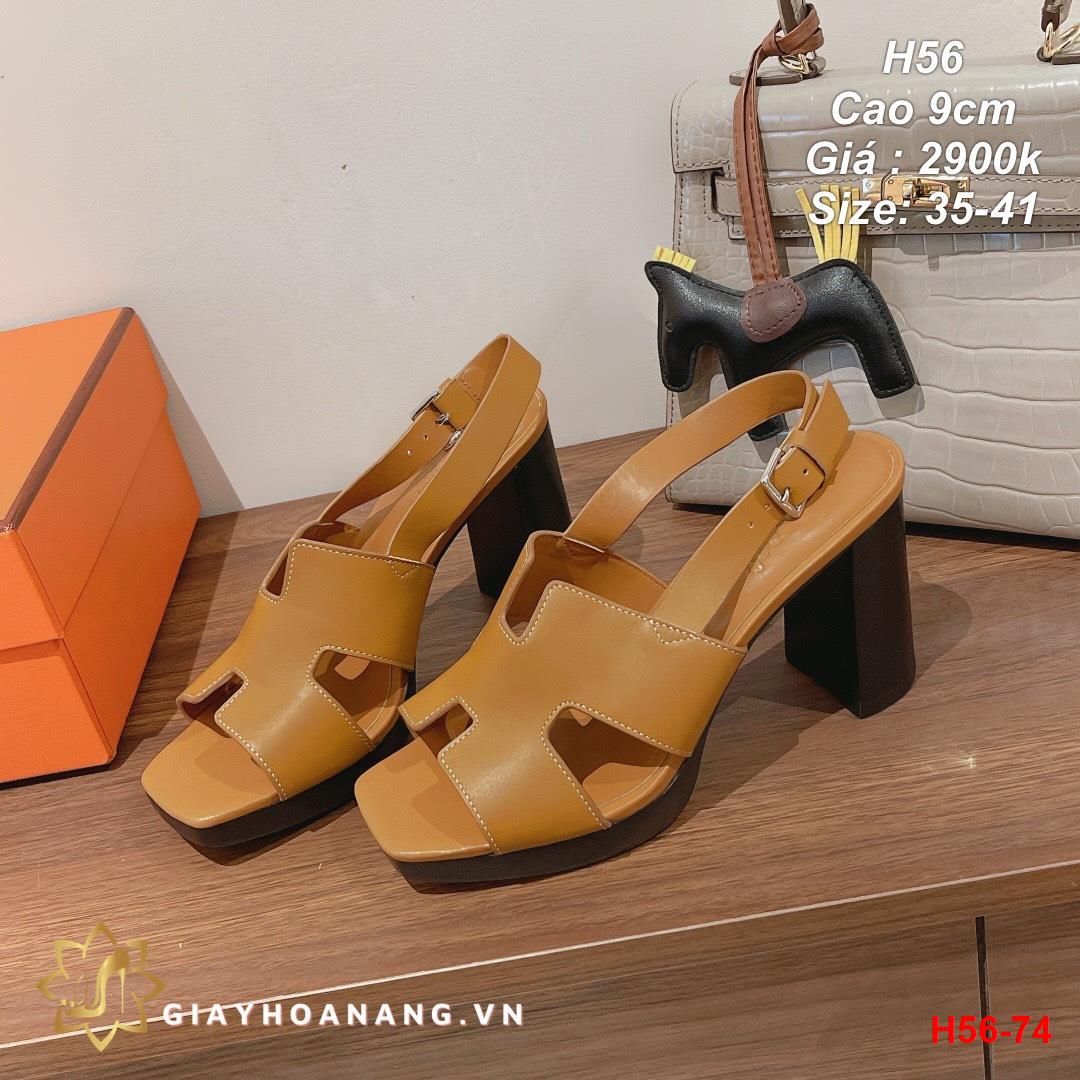 H56-74 Hermes sandal cao 9cm siêu cấp