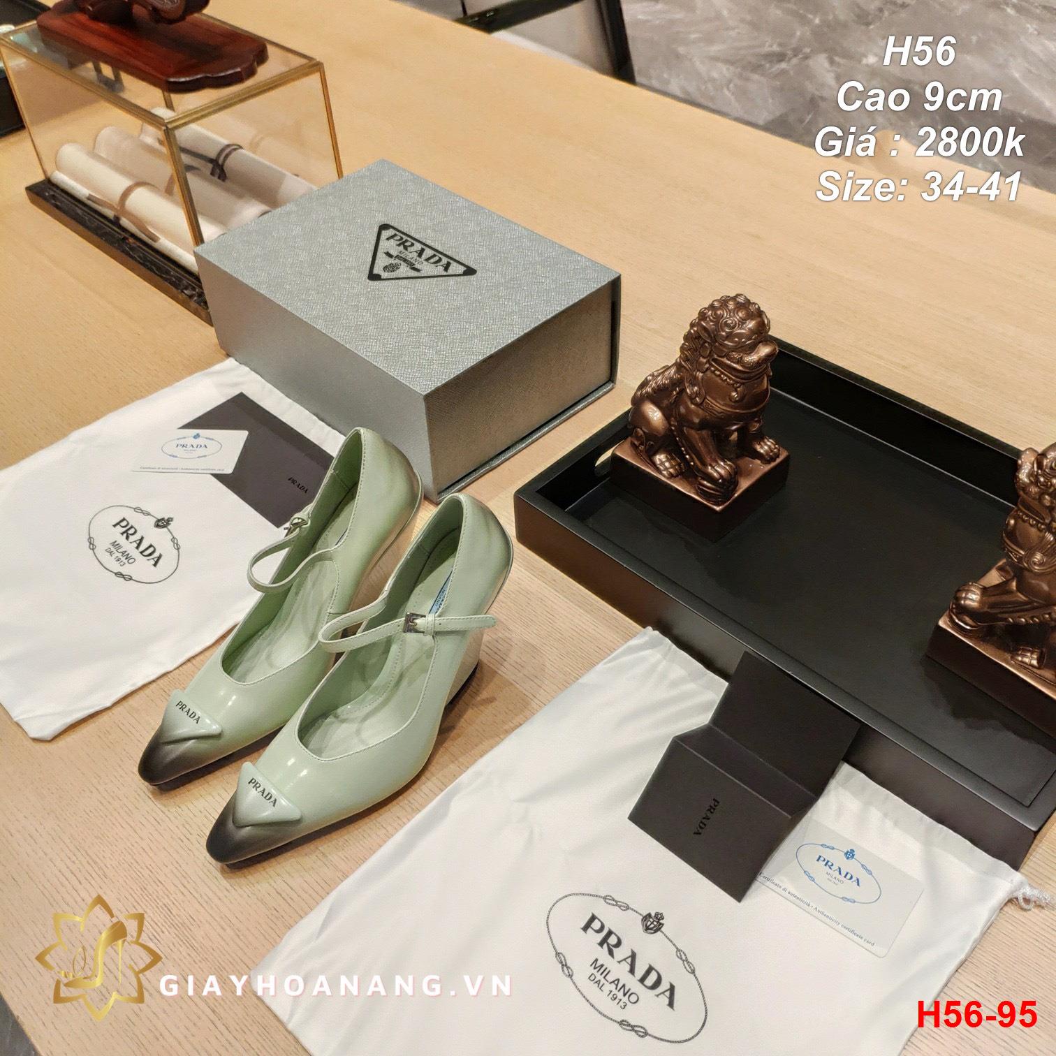 H56-95 Prada sandal cao 9cm siêu cấp