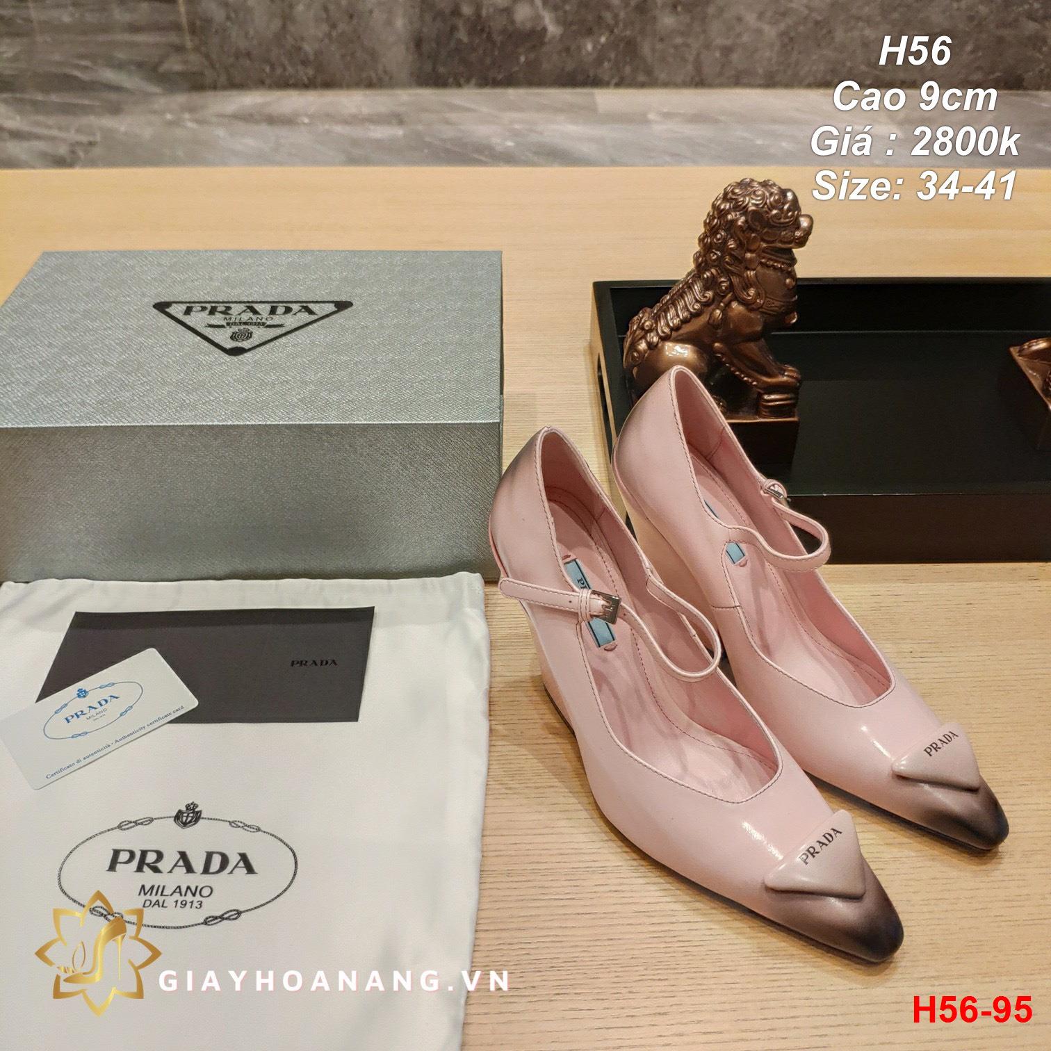 H56-95 Prada sandal cao 9cm siêu cấp